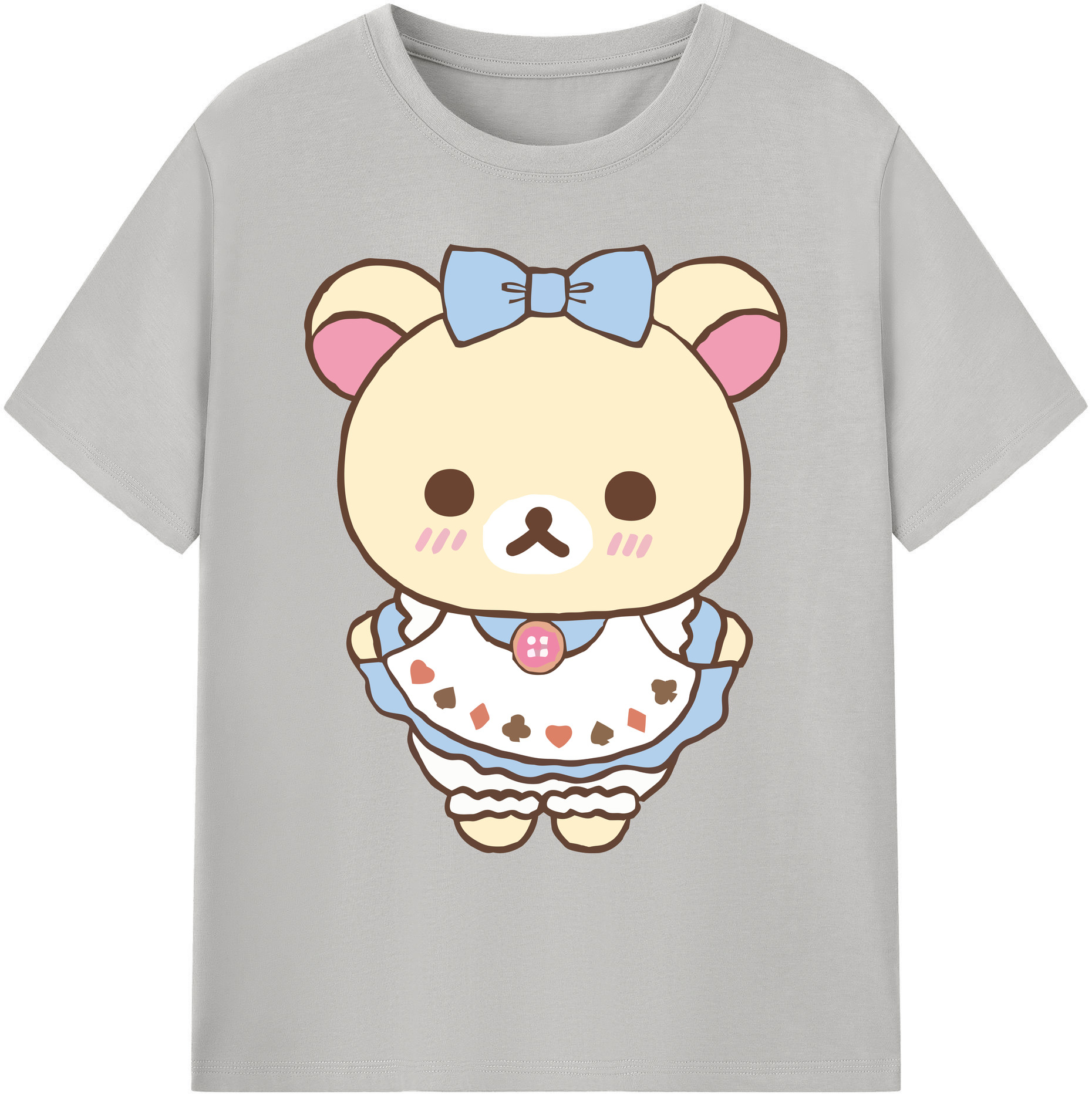 （画像用） リラックマ リラックマ キイロイトリ Rilakkuma Korilakkuma Kiiroitori 綿100％ メンズ半袖Tシャツ｜肌触りやわらか＆通気性