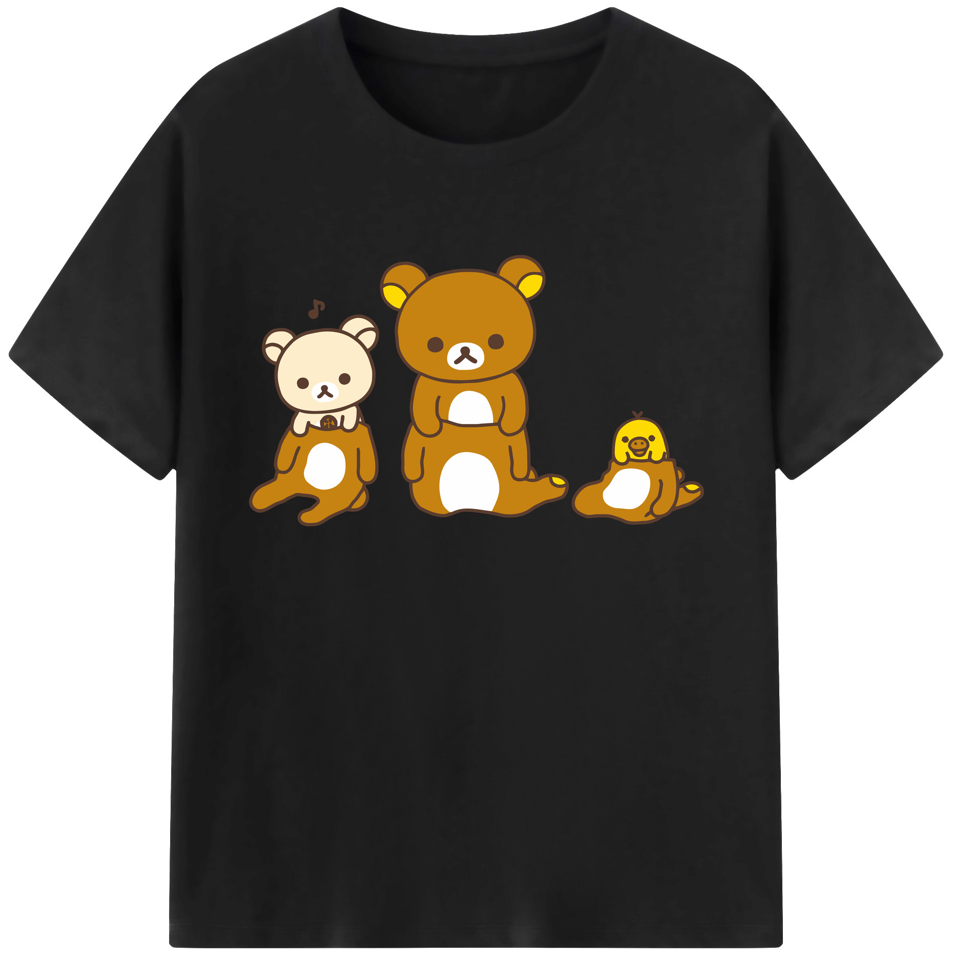 （画像用） リラックマ リラックマ キイロイトリ Rilakkuma Korilakkuma Kiiroitori 綿100％ メンズ半袖Tシャツ｜肌触りやわらか＆通気性
