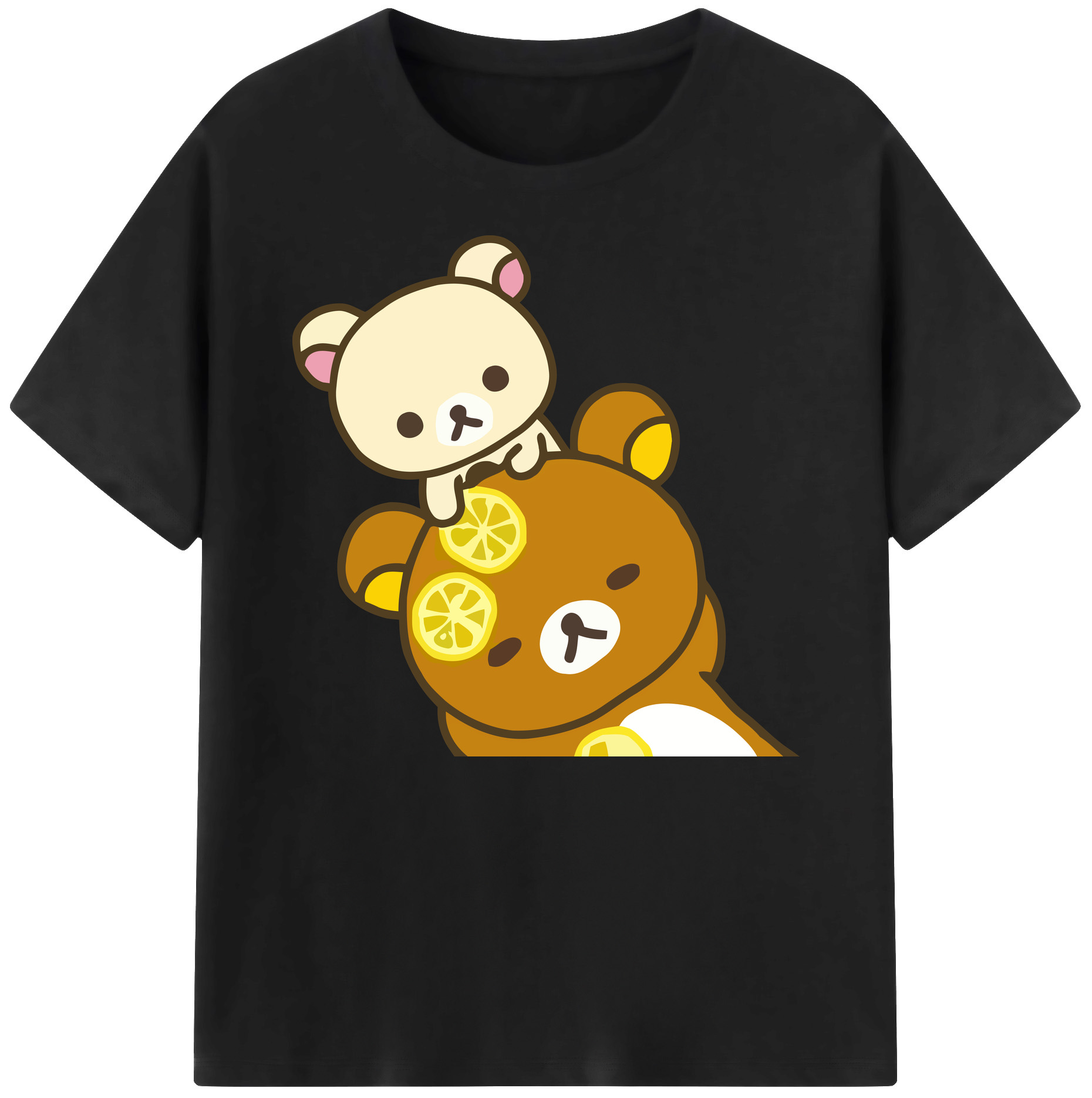 （画像用） リラックマ リラックマ キイロイトリ Rilakkuma Korilakkuma Kiiroitori 綿100％ メンズ半袖Tシャツ｜肌触りやわらか＆通気性