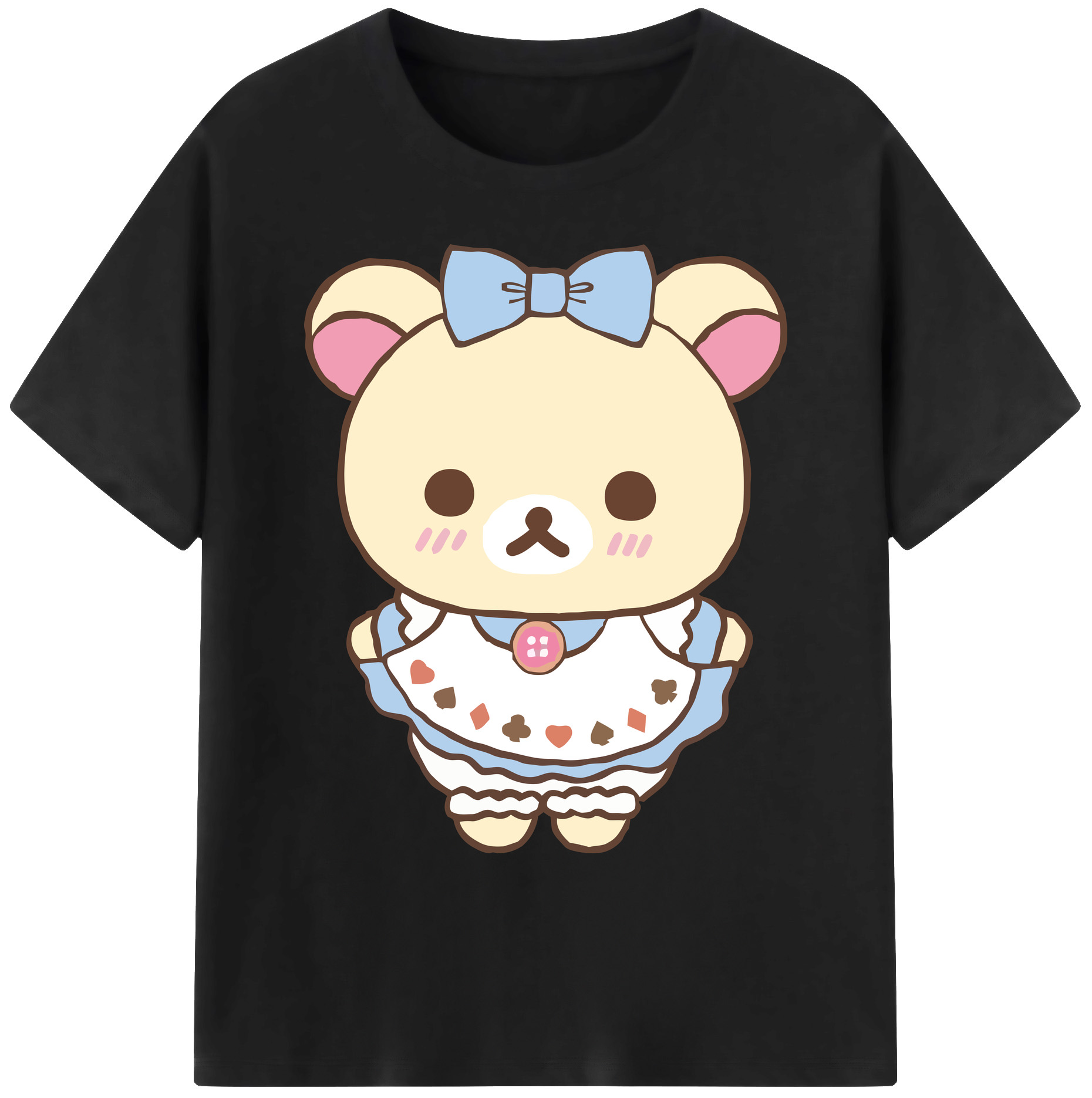 （画像用） リラックマ リラックマ キイロイトリ Rilakkuma Korilakkuma Kiiroitori 綿100％ メンズ半袖Tシャツ｜肌触りやわらか＆通気性