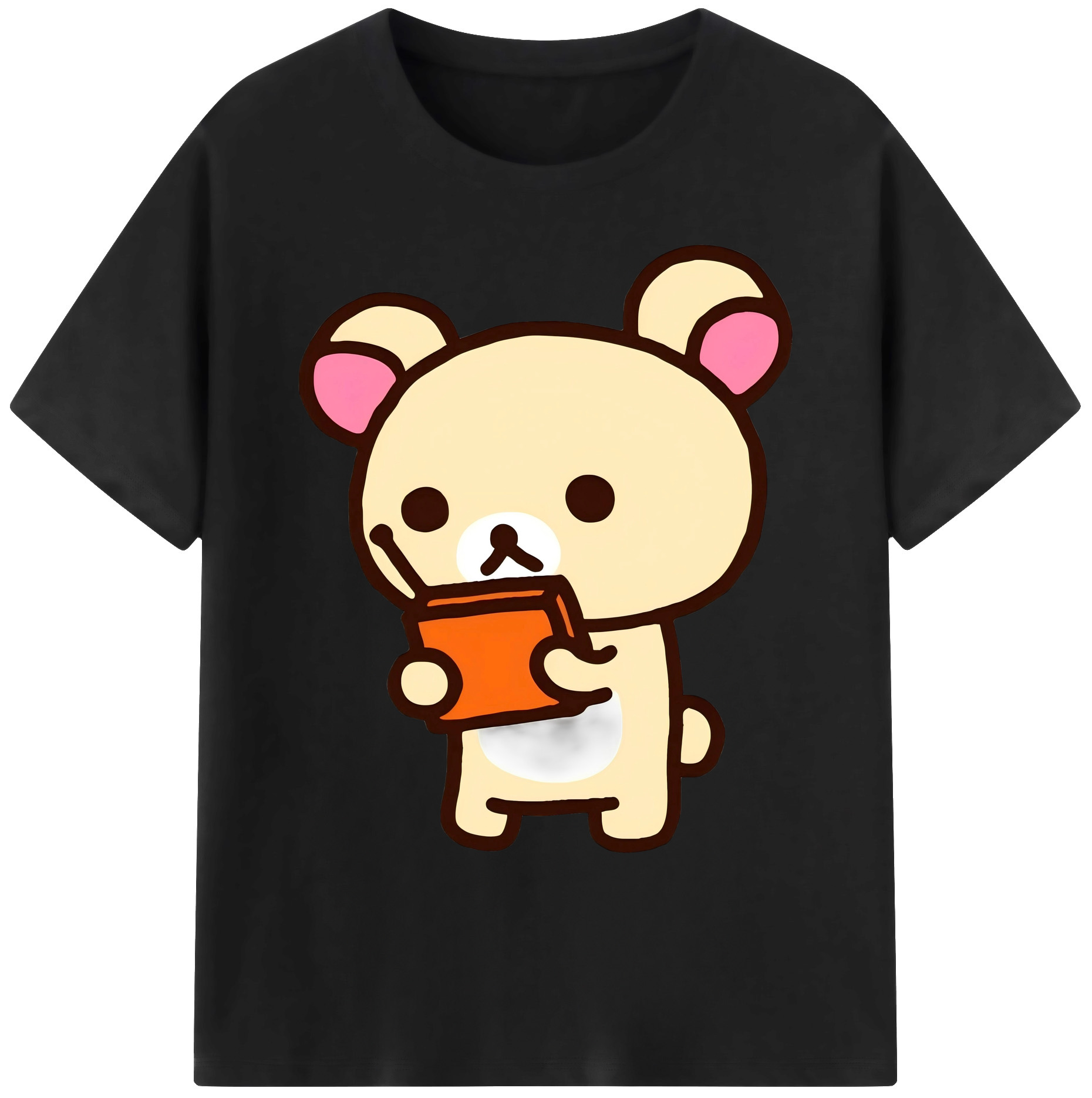（画像用） リラックマ リラックマ キイロイトリ Rilakkuma Korilakkuma Kiiroitori 綿100％ メンズ半袖Tシャツ｜肌触りやわらか＆通気性