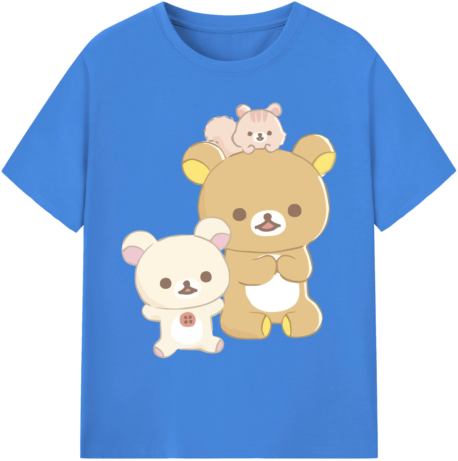 （画像用） リラックマ リラックマ キイロイトリ Rilakkuma Korilakkuma Kiiroitori 綿100％ メンズ半袖Tシャツ｜肌触りやわらか＆通気性