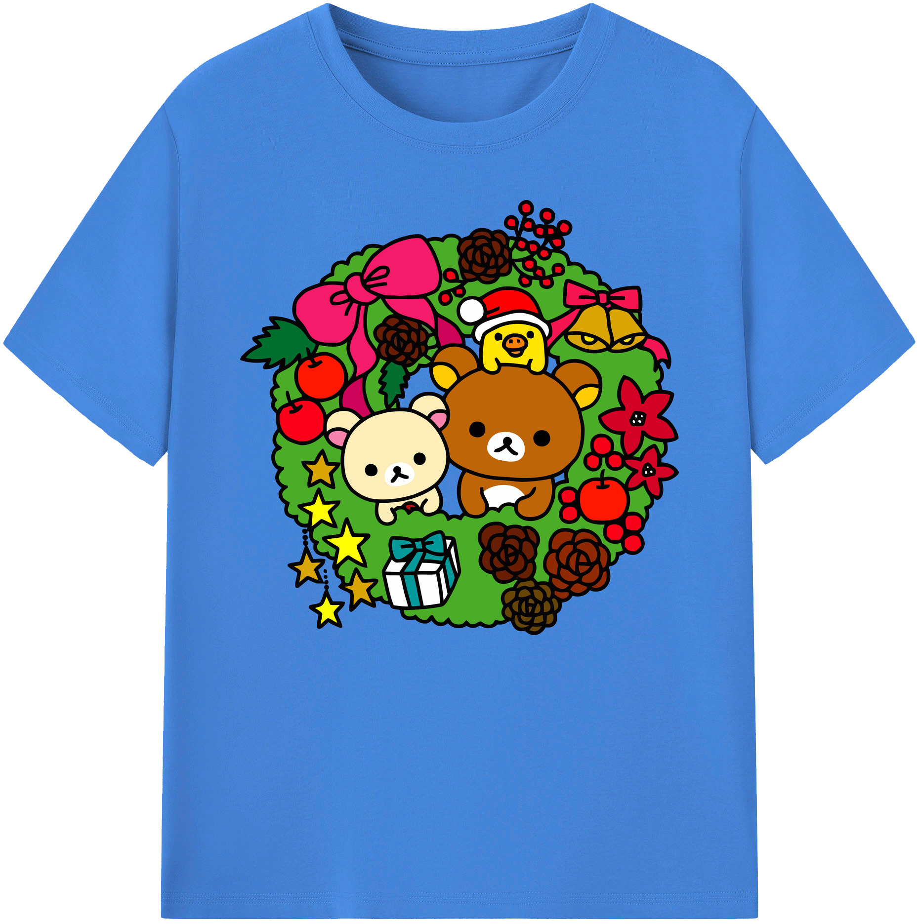 （画像用） リラックマ リラックマ キイロイトリ Rilakkuma Korilakkuma Kiiroitori 綿100％ メンズ半袖Tシャツ｜肌触りやわらか＆通気性