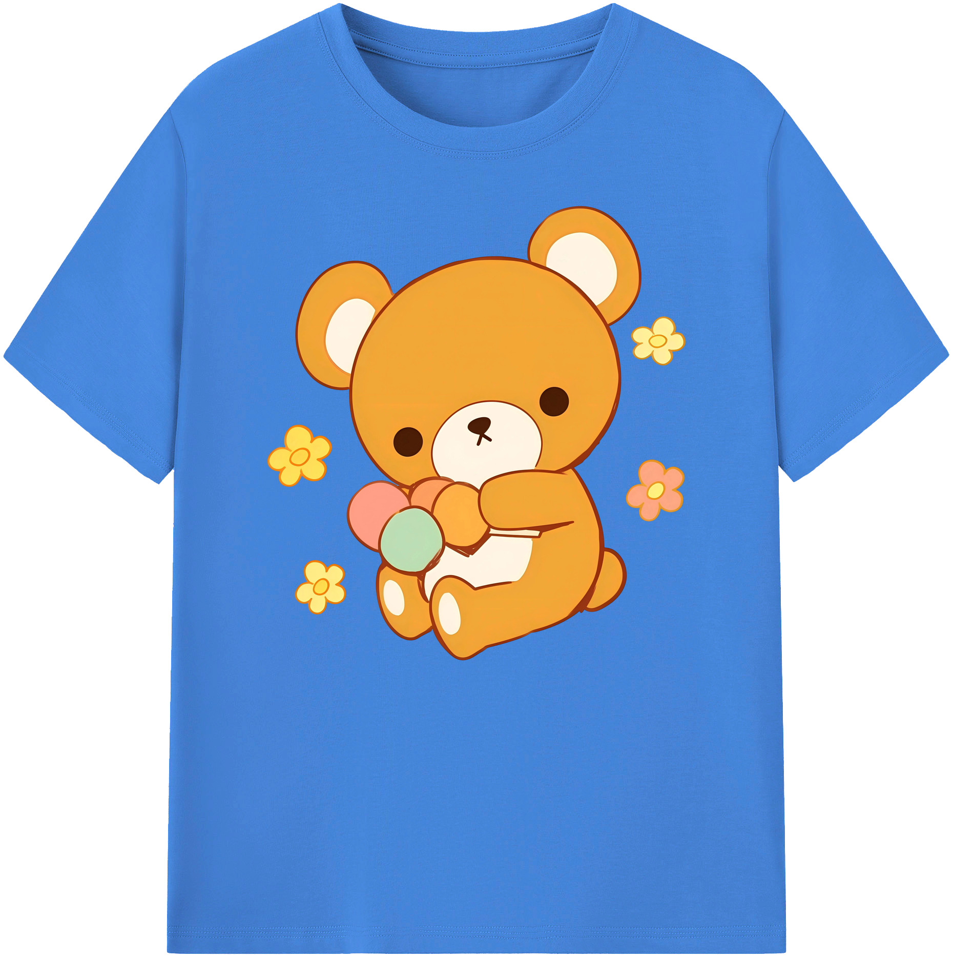 （画像用） リラックマ リラックマ キイロイトリ Rilakkuma Korilakkuma Kiiroitori 綿100％ メンズ半袖Tシャツ｜肌触りやわらか＆通気性