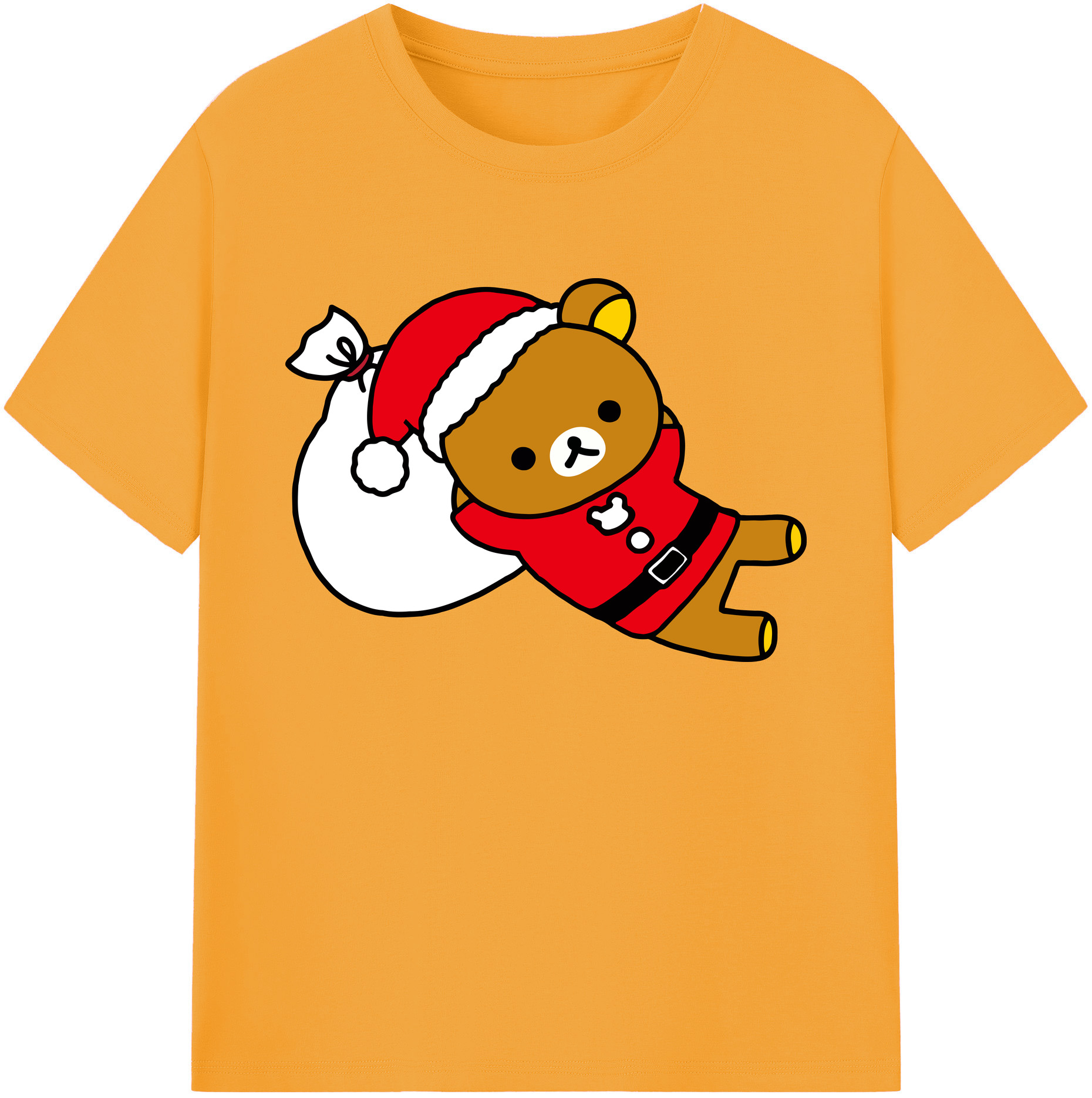 （画像用） リラックマ リラックマ キイロイトリ Rilakkuma Korilakkuma Kiiroitori 綿100％ メンズ半袖Tシャツ｜肌触りやわらか＆通気性