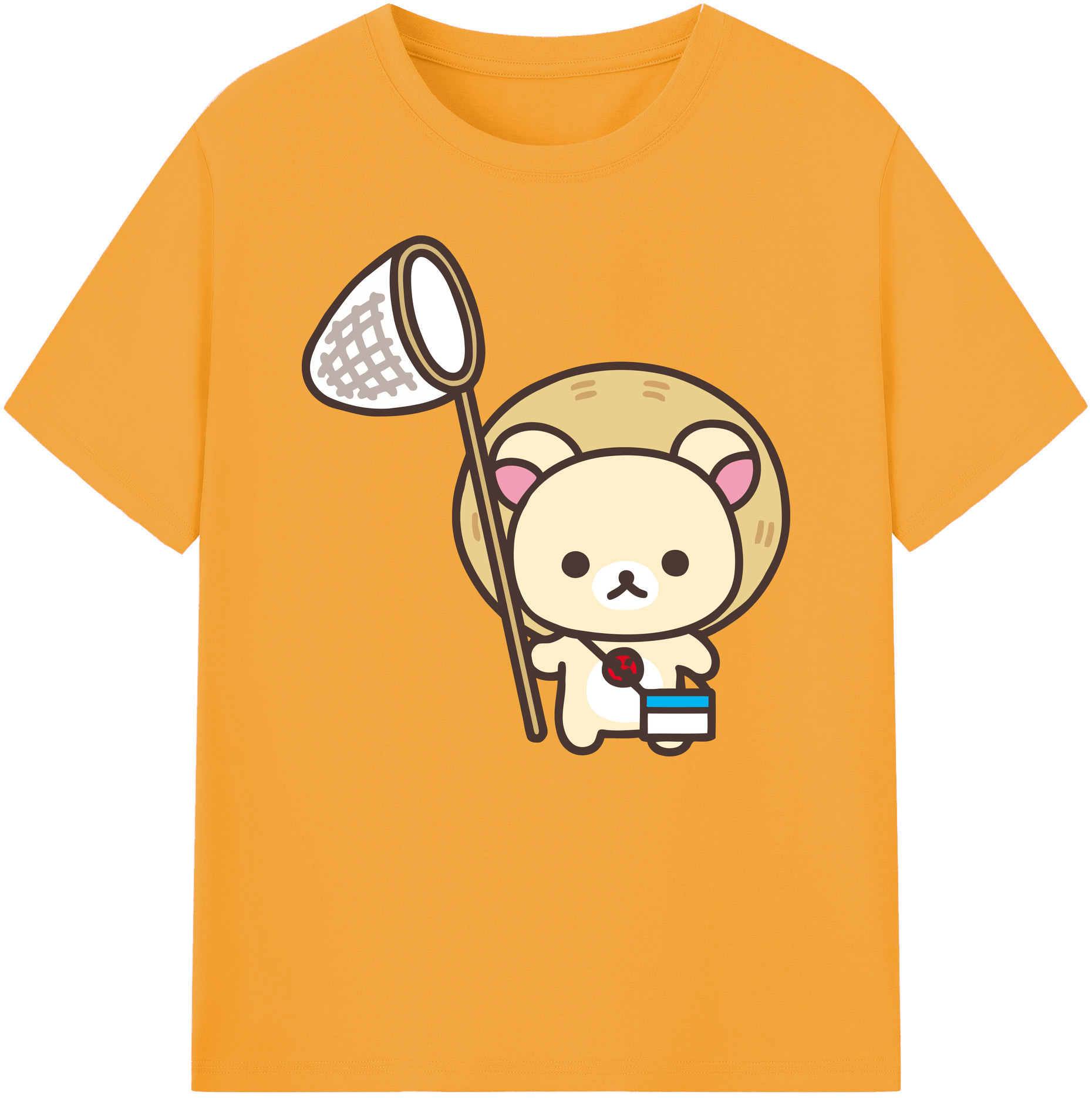 （画像用） リラックマ リラックマ キイロイトリ Rilakkuma Korilakkuma Kiiroitori 綿100％ メンズ半袖Tシャツ｜肌触りやわらか＆通気性