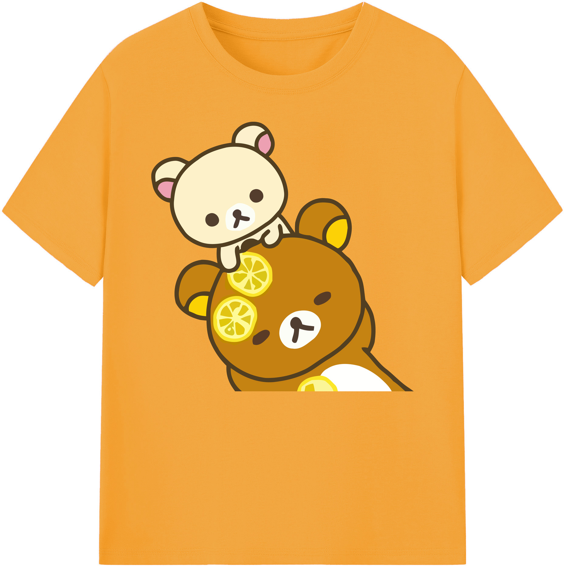 （画像用） リラックマ リラックマ キイロイトリ Rilakkuma Korilakkuma Kiiroitori 綿100％ メンズ半袖Tシャツ｜肌触りやわらか＆通気性