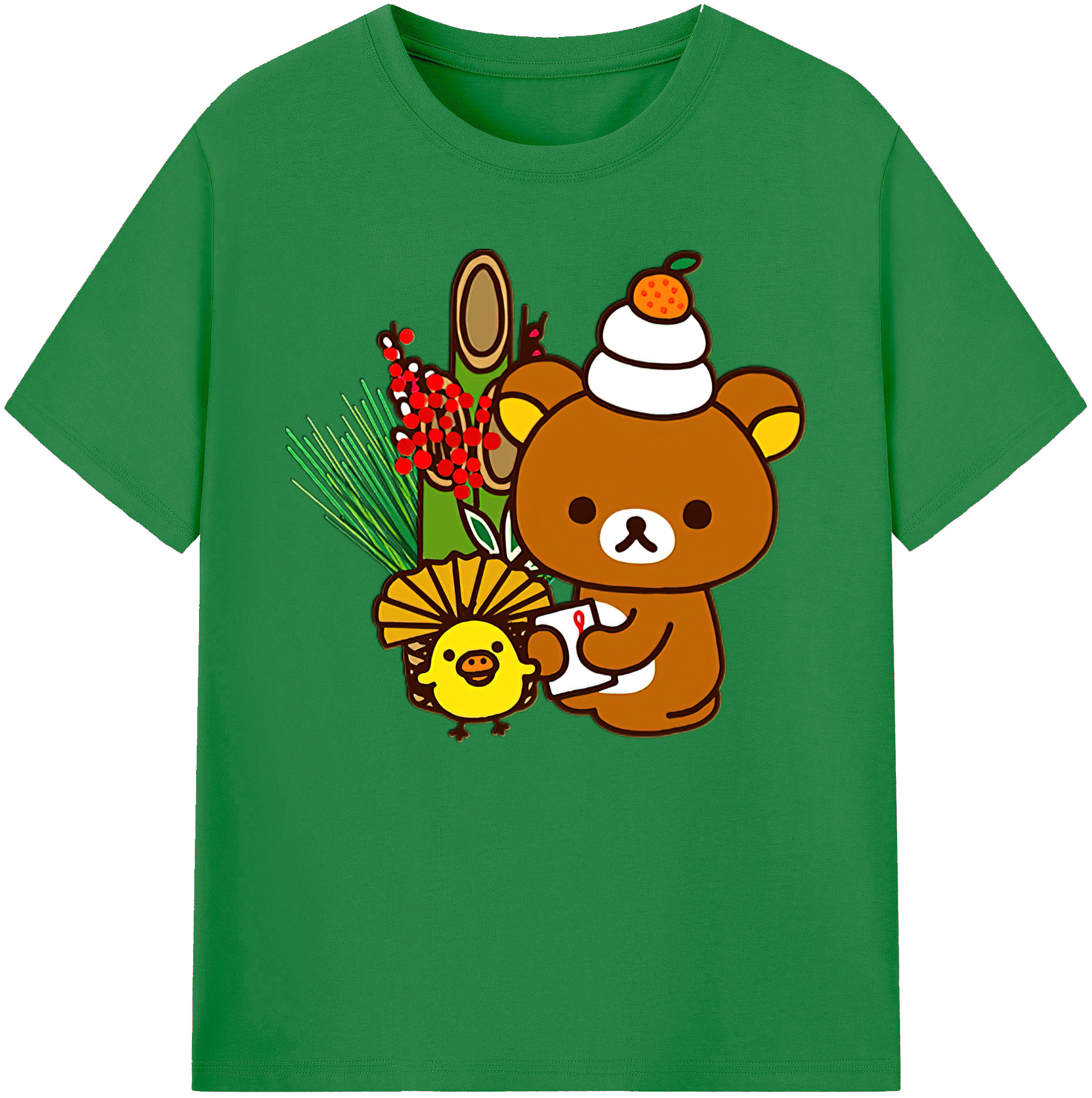 （画像用） リラックマ リラックマ キイロイトリ Rilakkuma Korilakkuma Kiiroitori 綿100％ メンズ半袖Tシャツ｜肌触りやわらか＆通気性