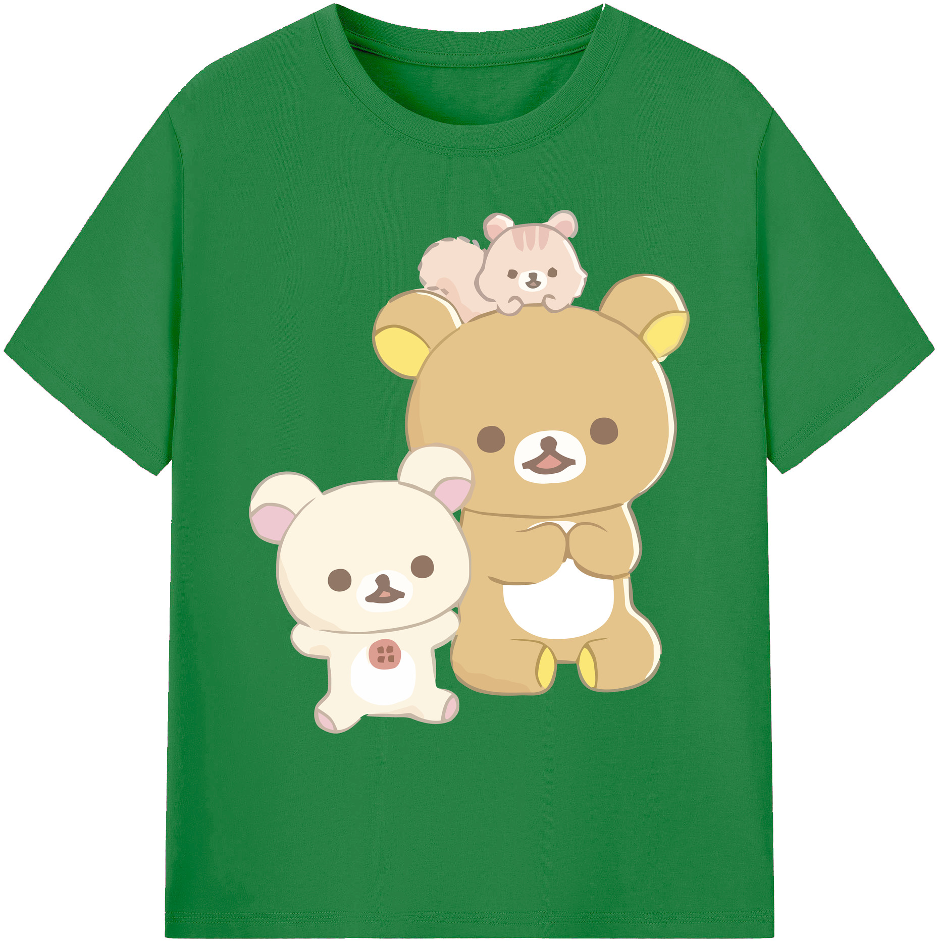 （画像用） リラックマ リラックマ キイロイトリ Rilakkuma Korilakkuma Kiiroitori 綿100％ メンズ半袖Tシャツ｜肌触りやわらか＆通気性