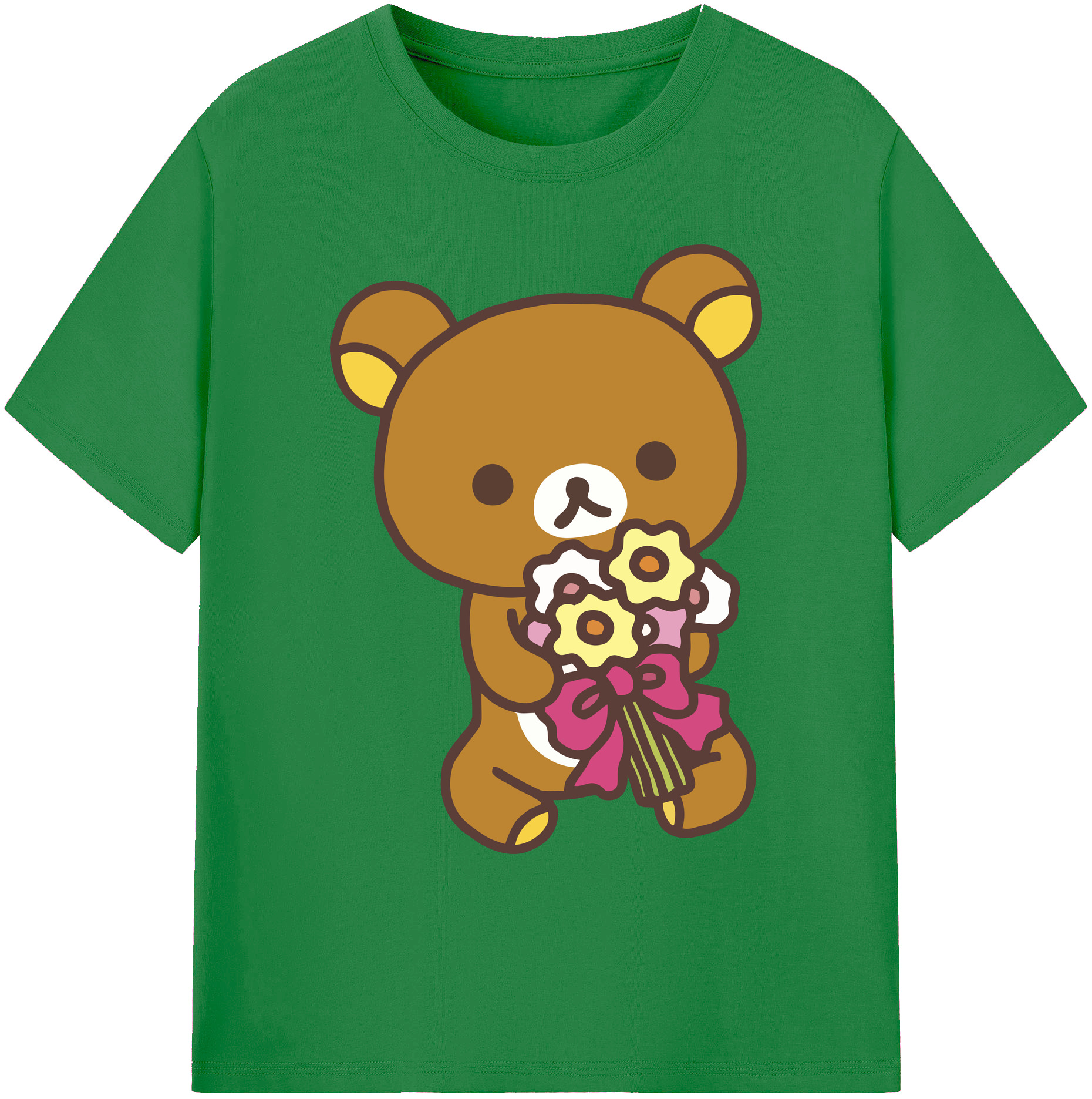 （画像用） リラックマ リラックマ キイロイトリ Rilakkuma Korilakkuma Kiiroitori 綿100％ メンズ半袖Tシャツ｜肌触りやわらか＆通気性