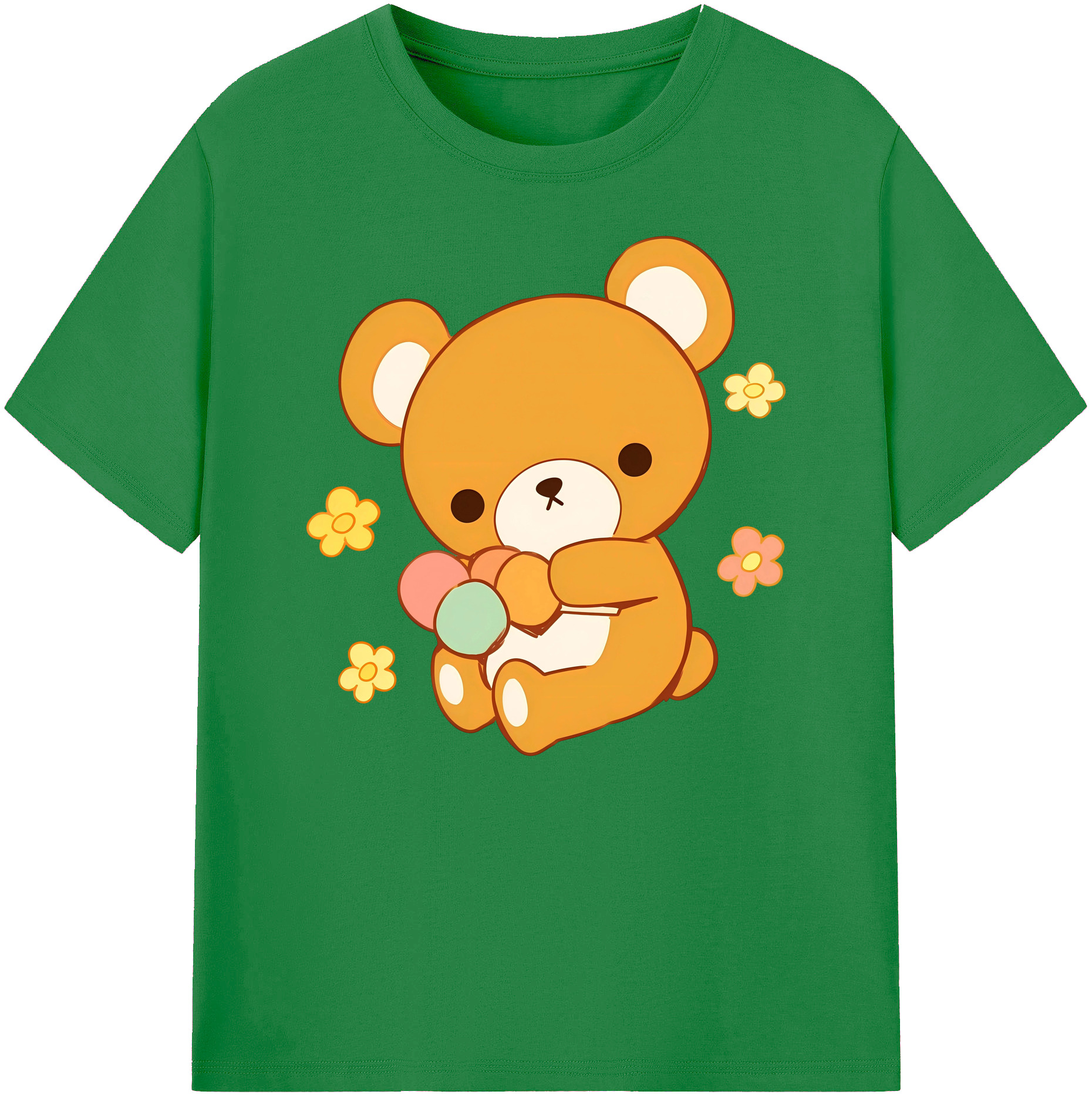 （画像用） リラックマ リラックマ キイロイトリ Rilakkuma Korilakkuma Kiiroitori 綿100％ メンズ半袖Tシャツ｜肌触りやわらか＆通気性