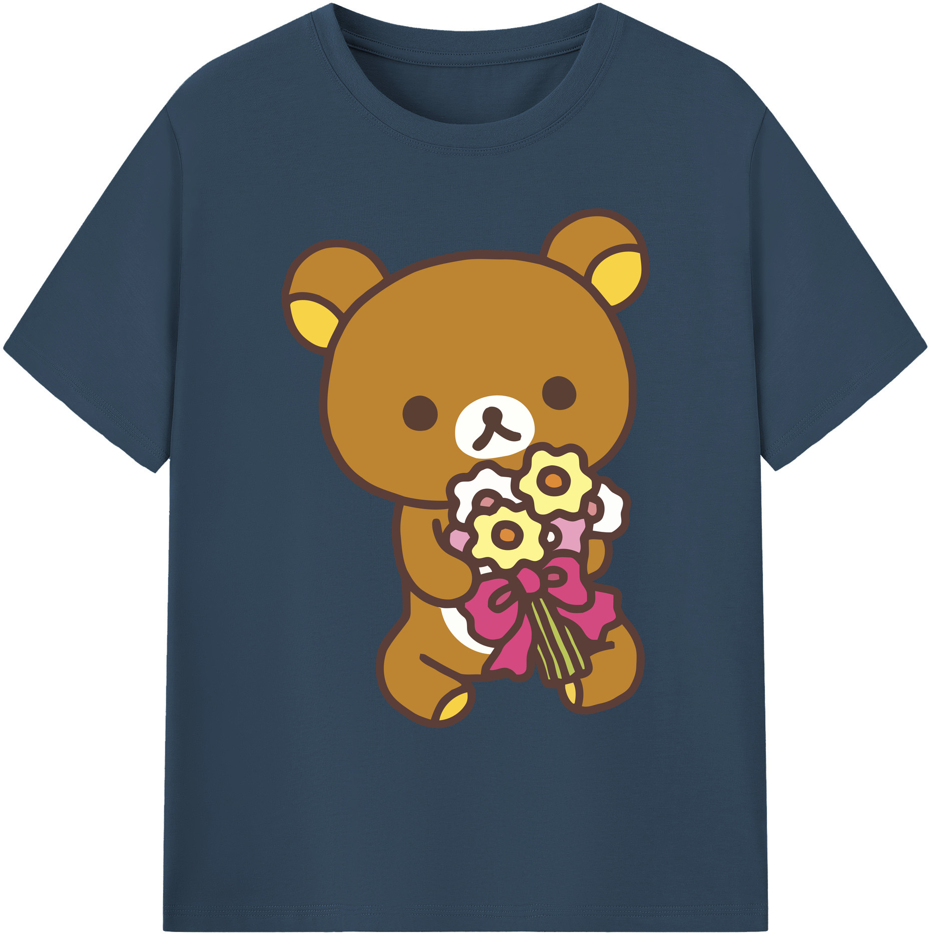 （画像用） リラックマ リラックマ キイロイトリ Rilakkuma Korilakkuma Kiiroitori 綿100％ メンズ半袖Tシャツ｜肌触りやわらか＆通気性