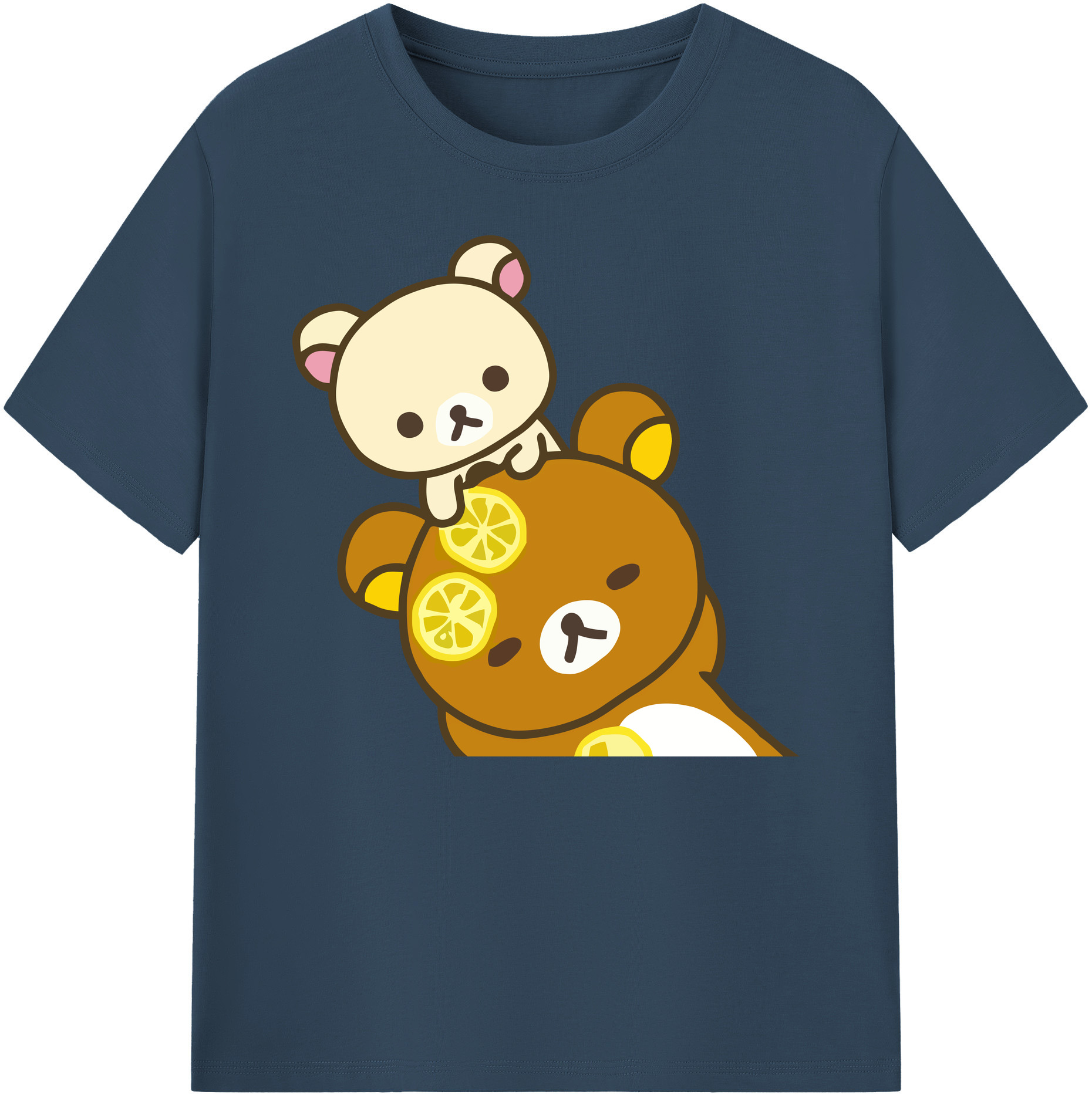 （画像用） リラックマ リラックマ キイロイトリ Rilakkuma Korilakkuma Kiiroitori 綿100％ メンズ半袖Tシャツ｜肌触りやわらか＆通気性