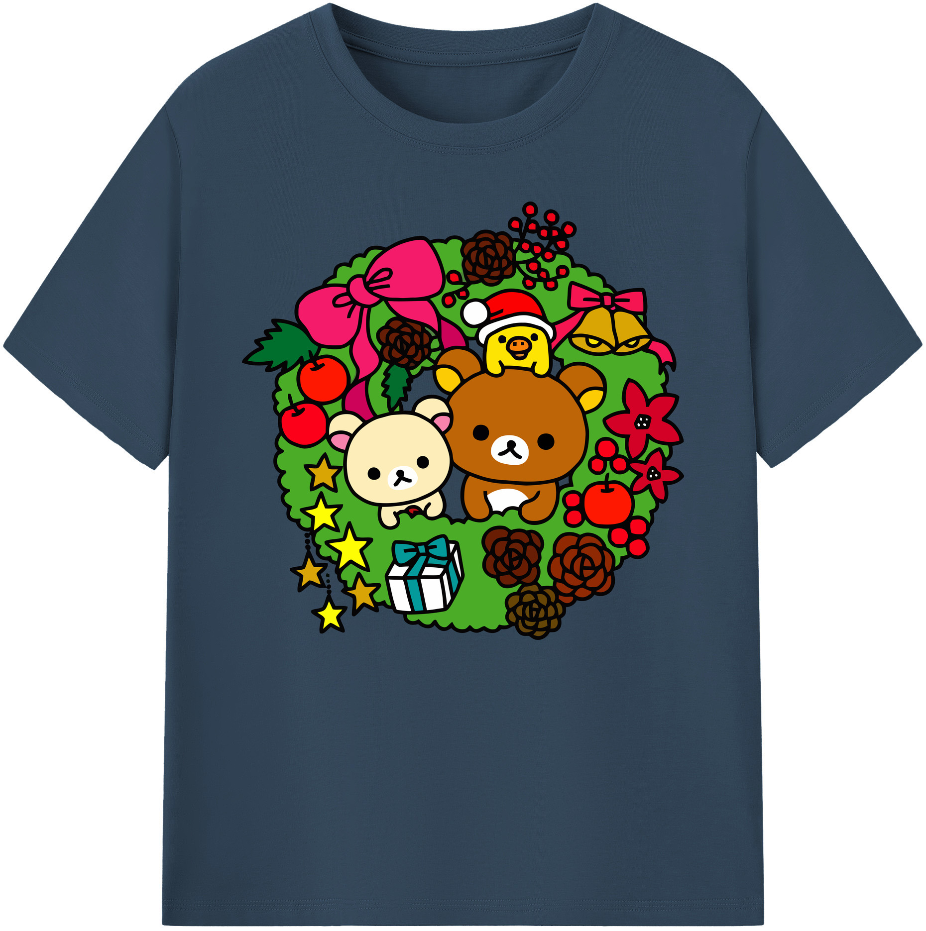 （画像用） リラックマ リラックマ キイロイトリ Rilakkuma Korilakkuma Kiiroitori 綿100％ メンズ半袖Tシャツ｜肌触りやわらか＆通気性