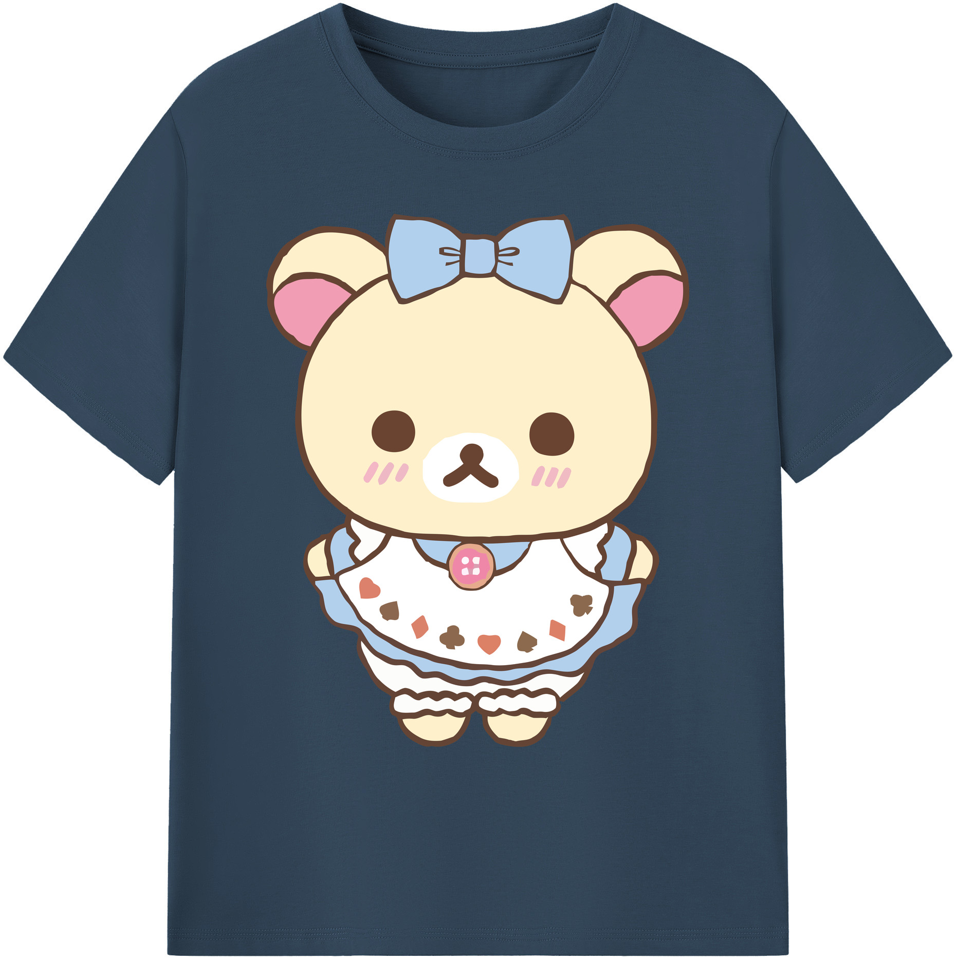 （画像用） リラックマ リラックマ キイロイトリ Rilakkuma Korilakkuma Kiiroitori 綿100％ メンズ半袖Tシャツ｜肌触りやわらか＆通気性