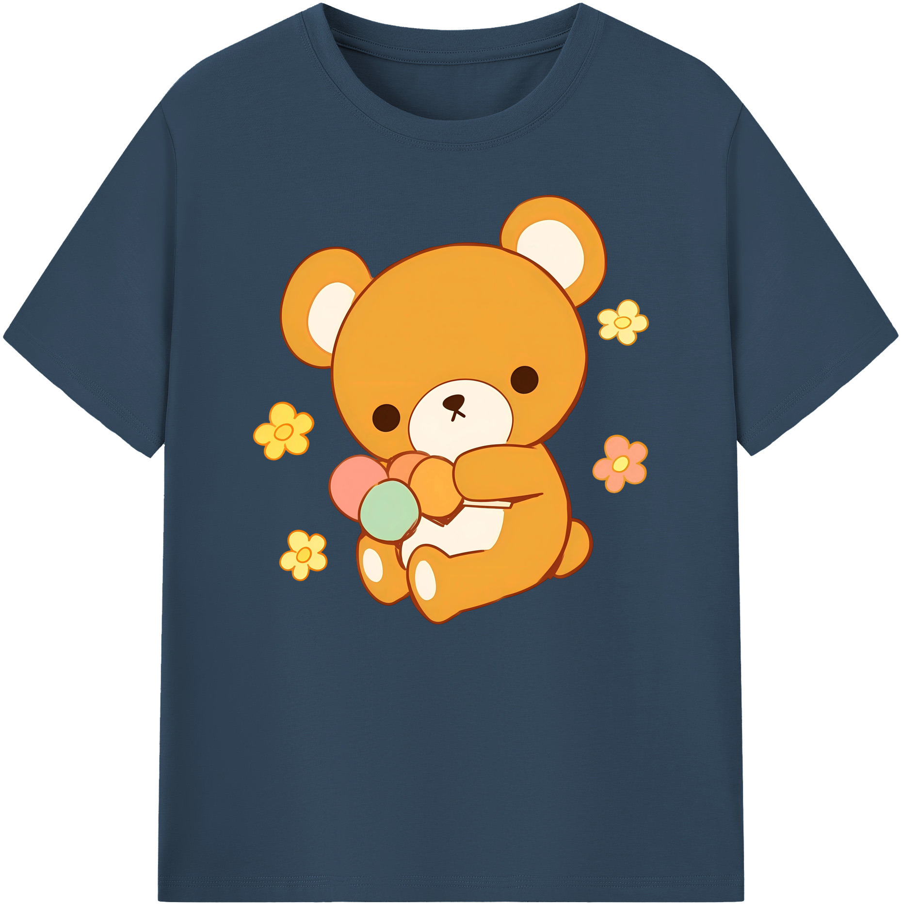 （画像用） リラックマ リラックマ キイロイトリ Rilakkuma Korilakkuma Kiiroitori 綿100％ メンズ半袖Tシャツ｜肌触りやわらか＆通気性