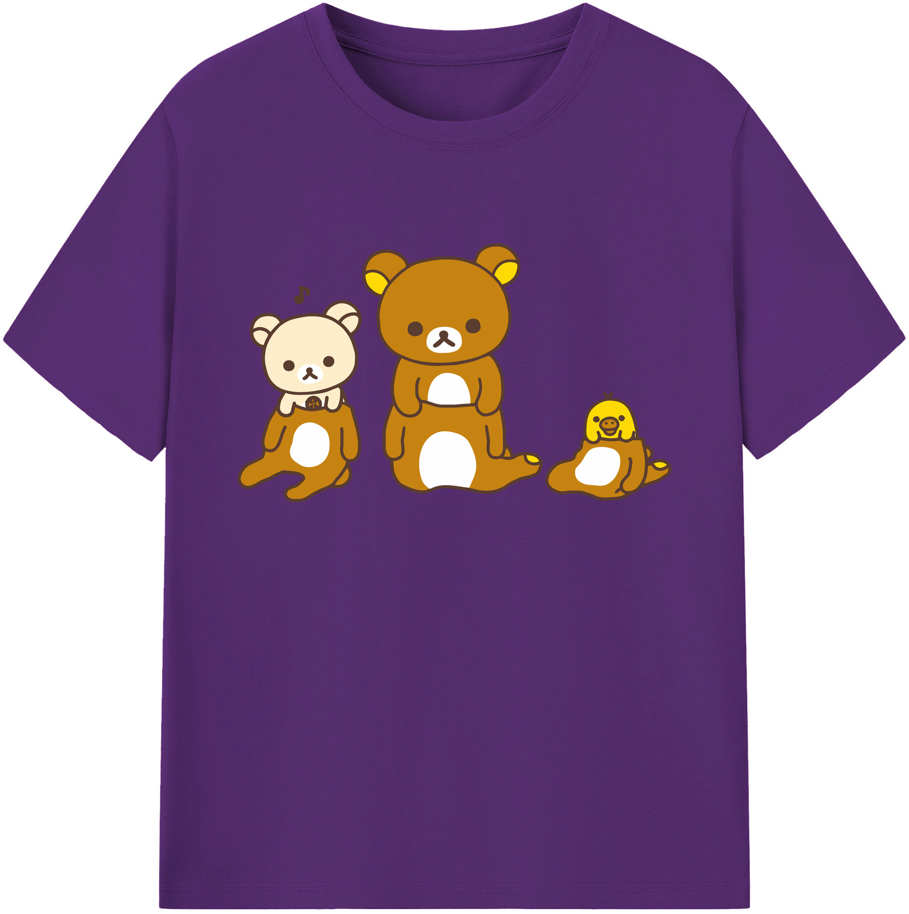 （画像用） リラックマ リラックマ キイロイトリ Rilakkuma Korilakkuma Kiiroitori 綿100％ メンズ半袖Tシャツ｜肌触りやわらか＆通気性