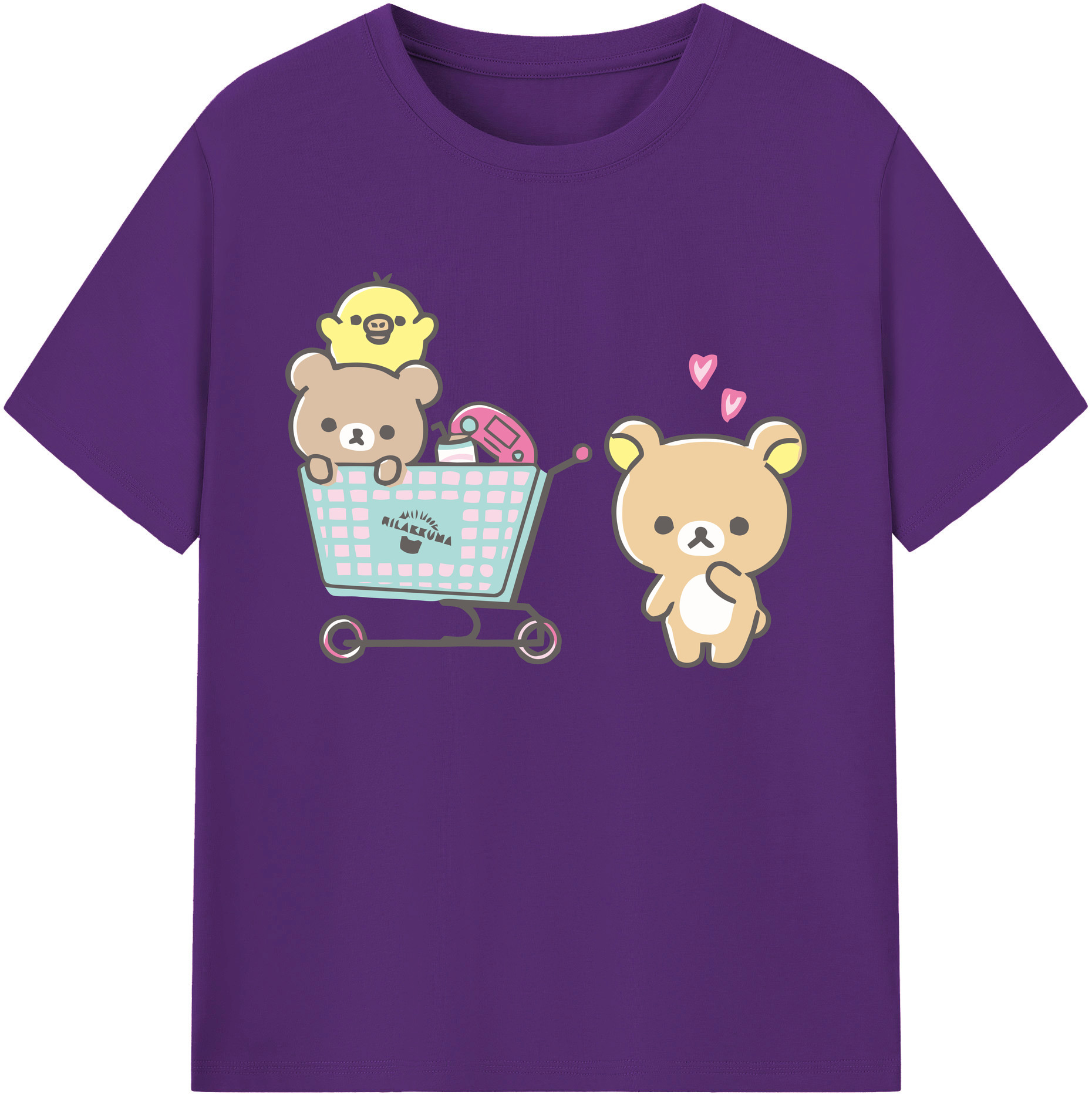 （画像用） リラックマ リラックマ キイロイトリ Rilakkuma Korilakkuma Kiiroitori 綿100％ メンズ半袖Tシャツ｜肌触りやわらか＆通気性