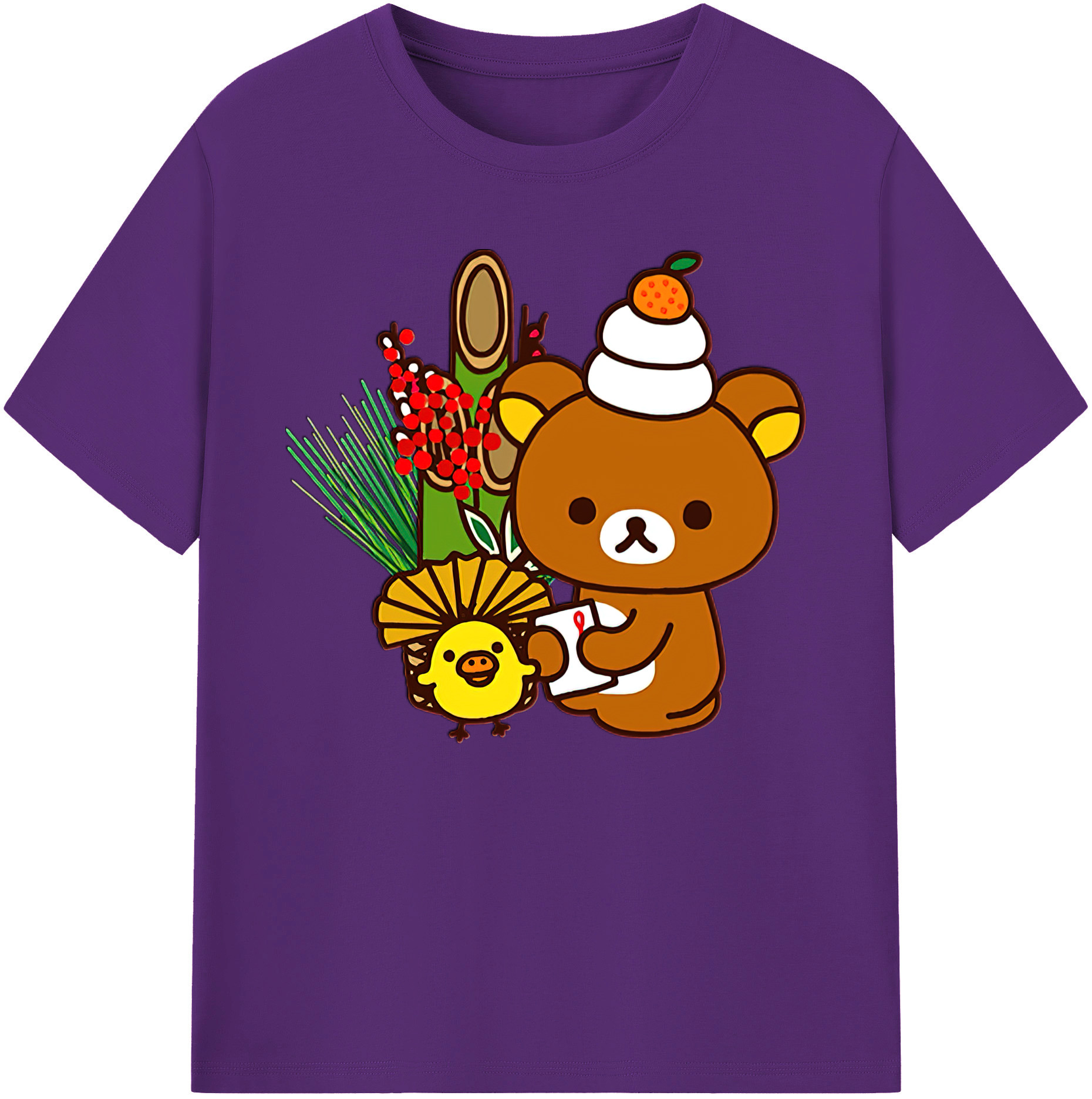（画像用） リラックマ リラックマ キイロイトリ Rilakkuma Korilakkuma Kiiroitori 綿100％ メンズ半袖Tシャツ｜肌触りやわらか＆通気性