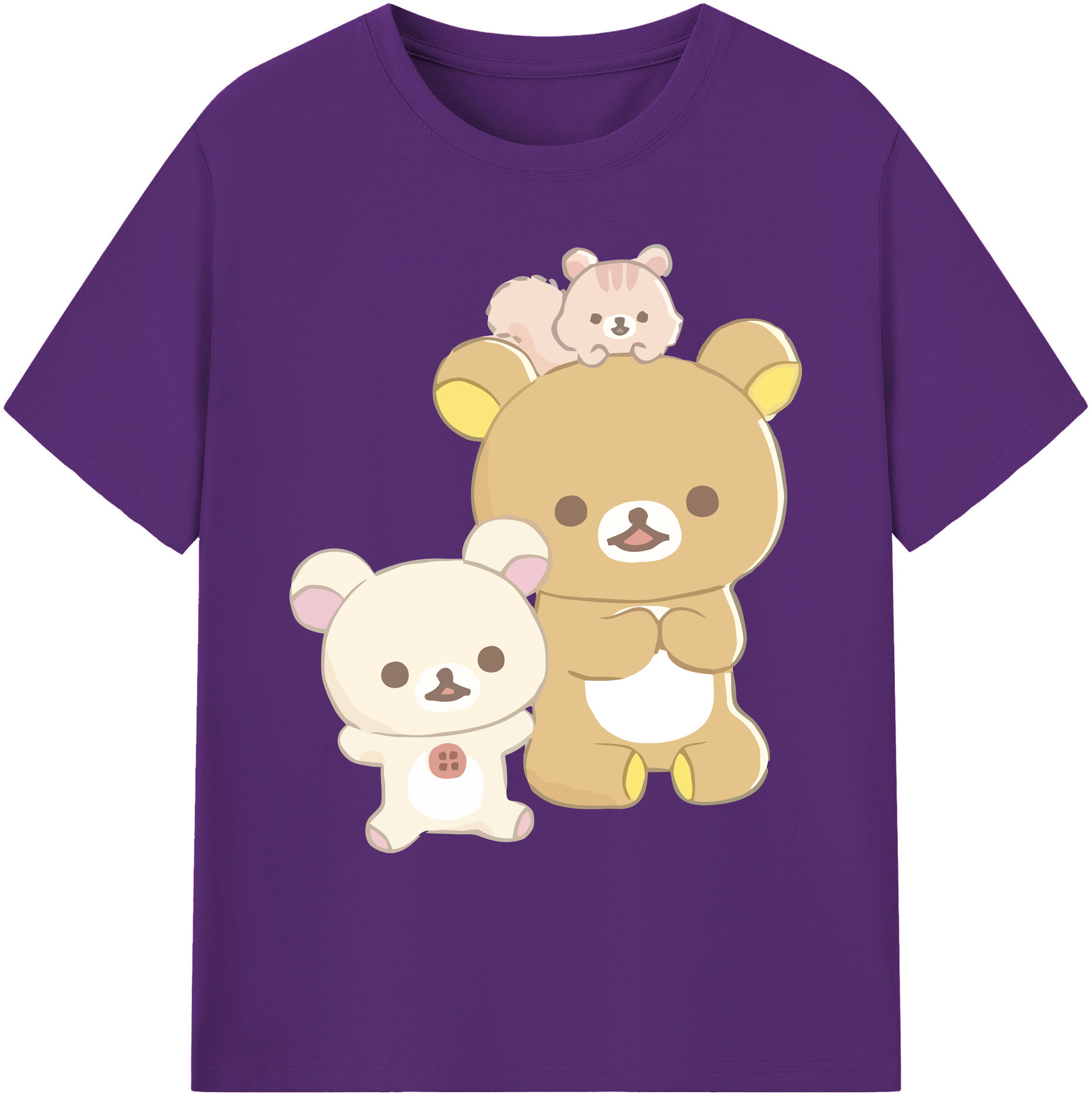 （画像用） リラックマ リラックマ キイロイトリ Rilakkuma Korilakkuma Kiiroitori 綿100％ メンズ半袖Tシャツ｜肌触りやわらか＆通気性