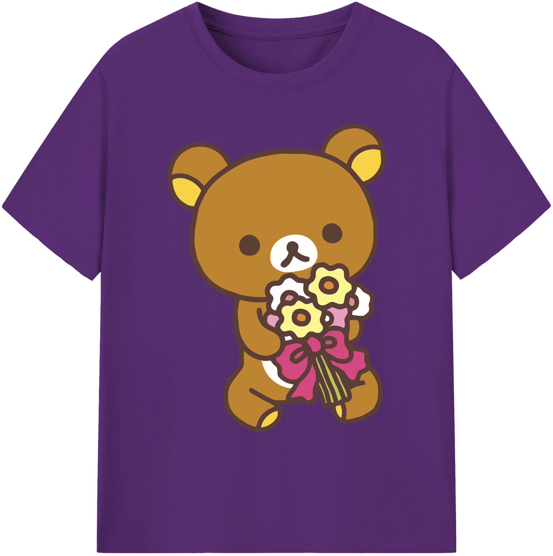 （画像用） リラックマ リラックマ キイロイトリ Rilakkuma Korilakkuma Kiiroitori 綿100％ メンズ半袖Tシャツ｜肌触りやわらか＆通気性