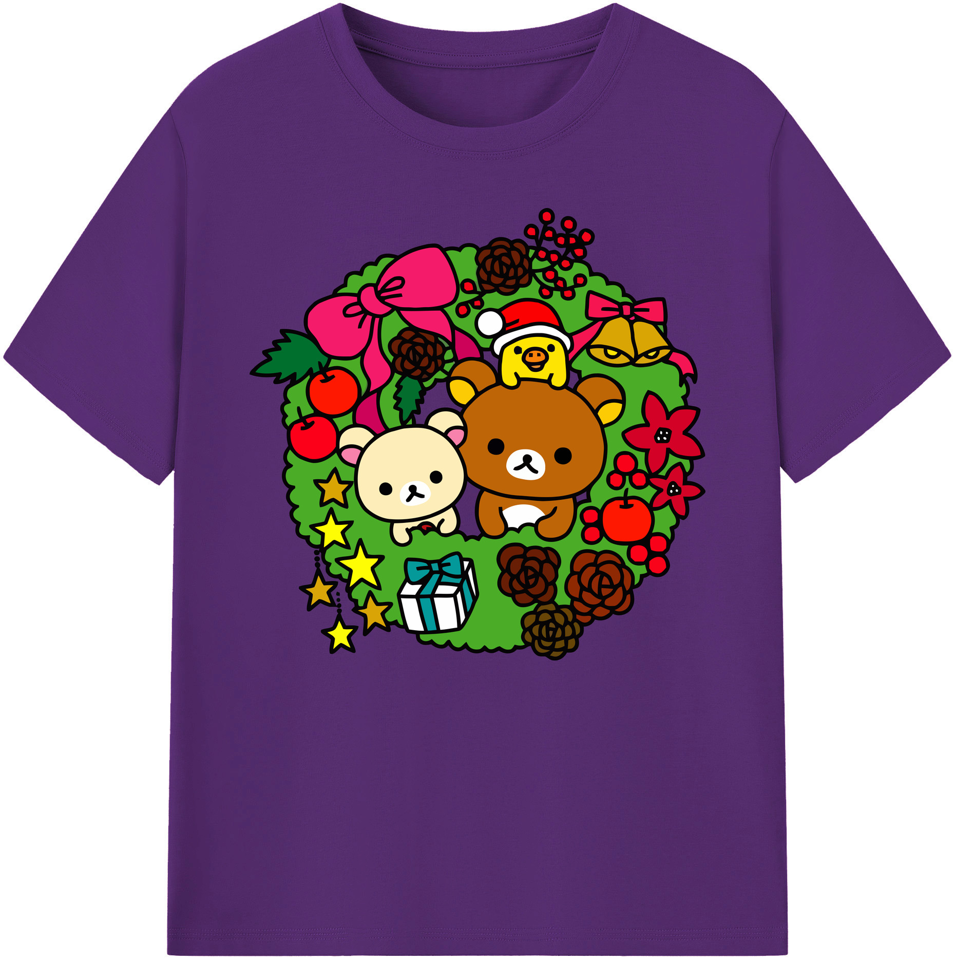 （画像用） リラックマ リラックマ キイロイトリ Rilakkuma Korilakkuma Kiiroitori 綿100％ メンズ半袖Tシャツ｜肌触りやわらか＆通気性