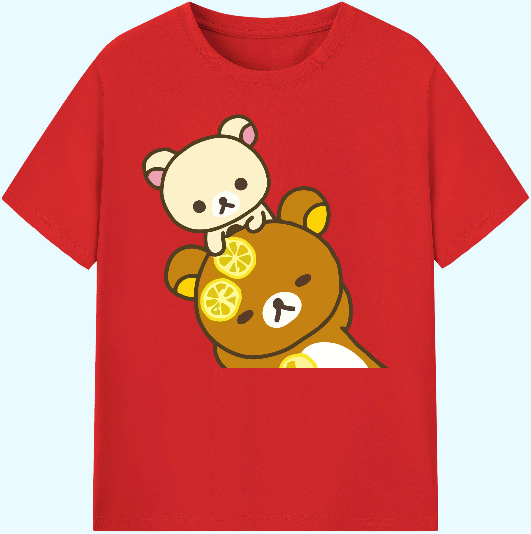 （画像用） リラックマ リラックマ キイロイトリ Rilakkuma Korilakkuma Kiiroitori 綿100％ メンズ半袖Tシャツ｜肌触りやわらか＆通気性