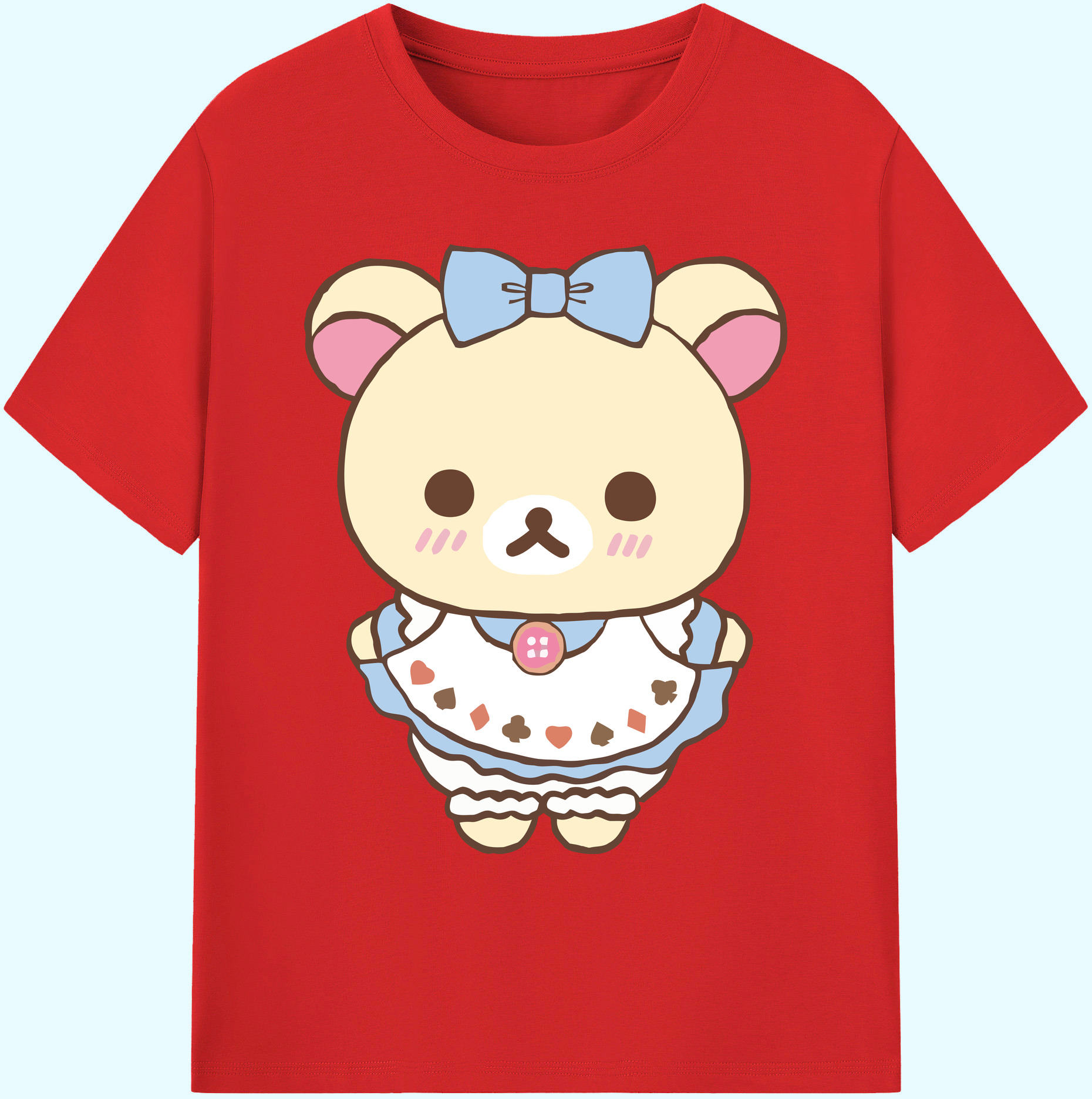 （画像用） リラックマ リラックマ キイロイトリ Rilakkuma Korilakkuma Kiiroitori 綿100％ メンズ半袖Tシャツ｜肌触りやわらか＆通気性