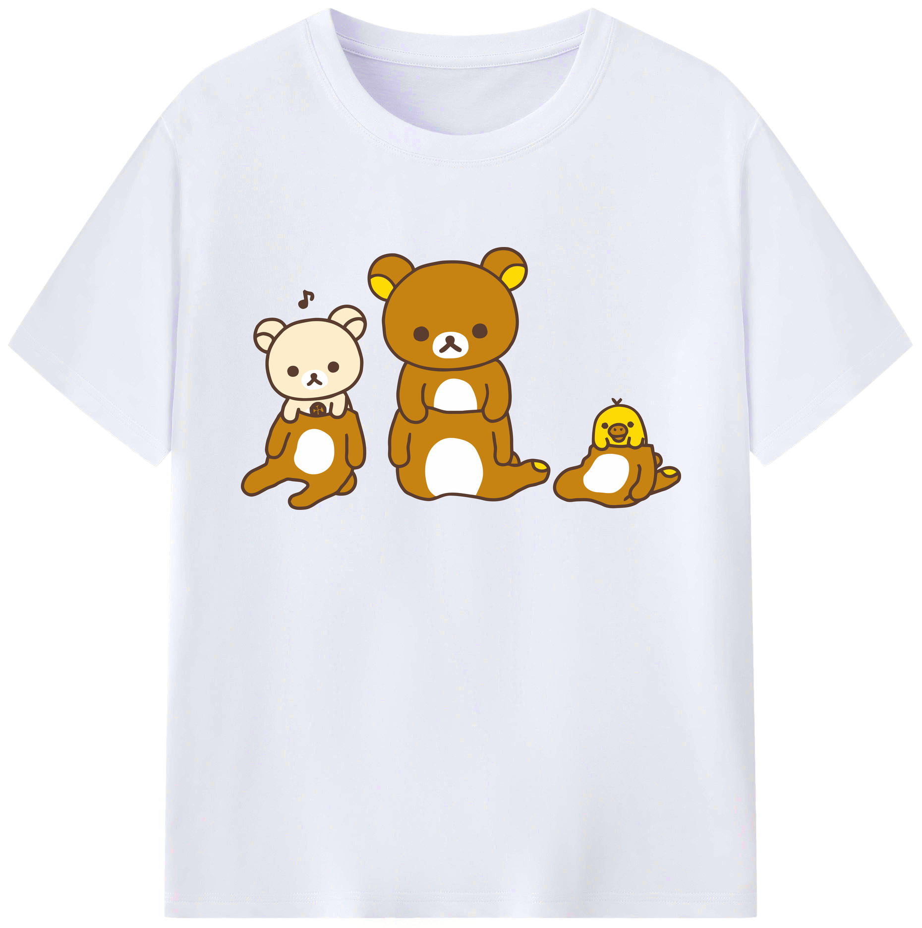 （画像用） リラックマ リラックマ キイロイトリ Rilakkuma Korilakkuma Kiiroitori 綿100％ メンズ半袖Tシャツ｜肌触りやわらか＆通気性