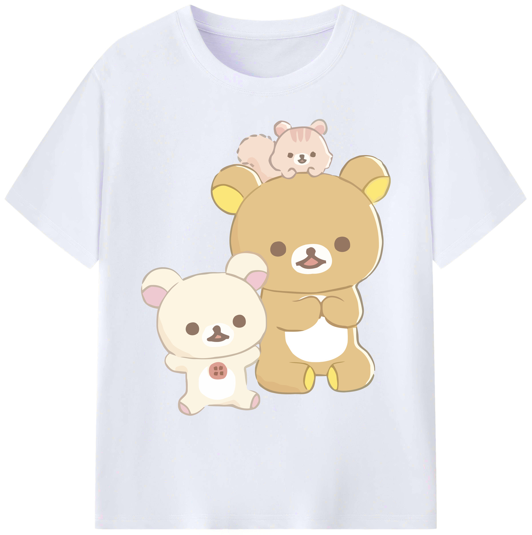 （画像用） リラックマ リラックマ キイロイトリ Rilakkuma Korilakkuma Kiiroitori 綿100％ メンズ半袖Tシャツ｜肌触りやわらか＆通気性