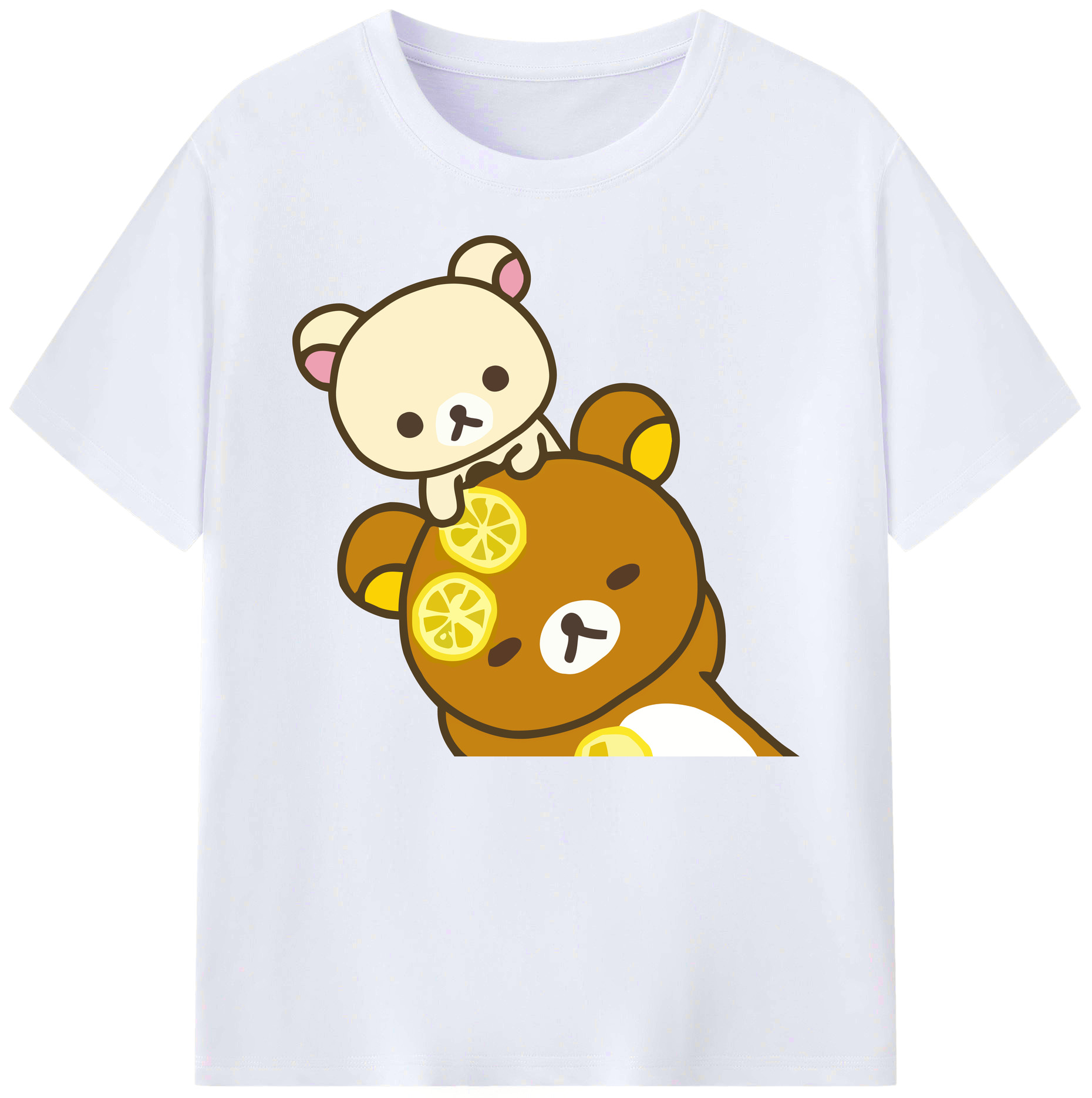 （画像用） リラックマ リラックマ キイロイトリ Rilakkuma Korilakkuma Kiiroitori 綿100％ メンズ半袖Tシャツ｜肌触りやわらか＆通気性