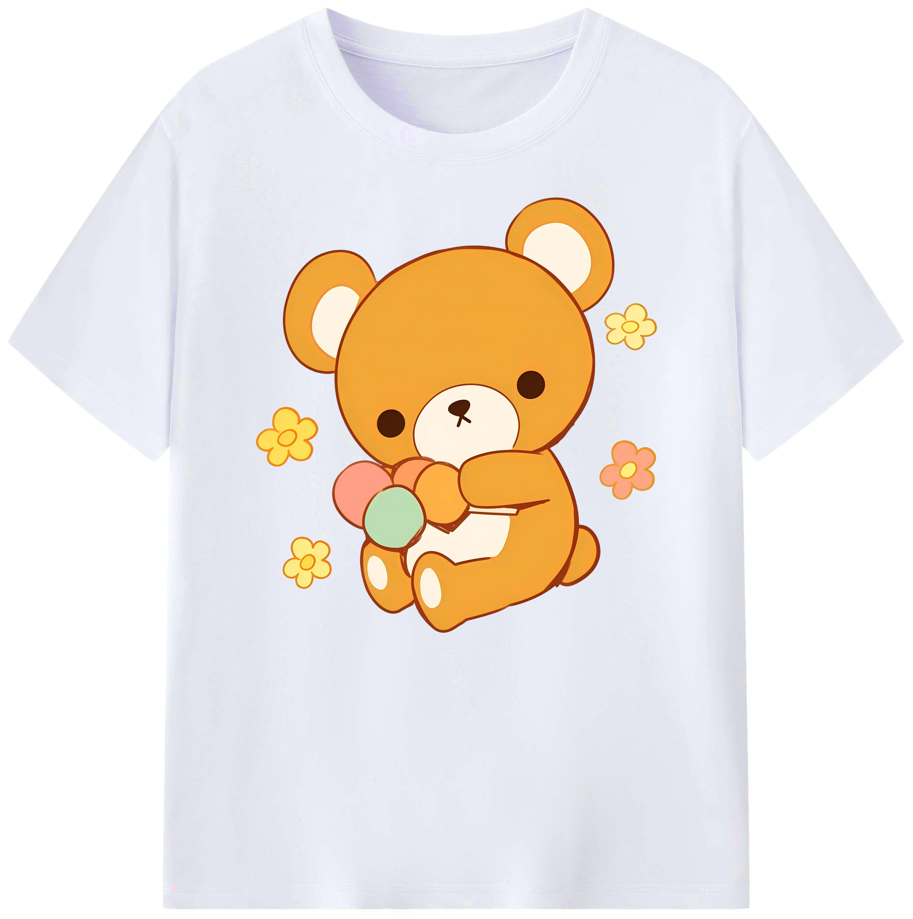（画像用） リラックマ リラックマ キイロイトリ Rilakkuma Korilakkuma Kiiroitori 綿100％ メンズ半袖Tシャツ｜肌触りやわらか＆通気性