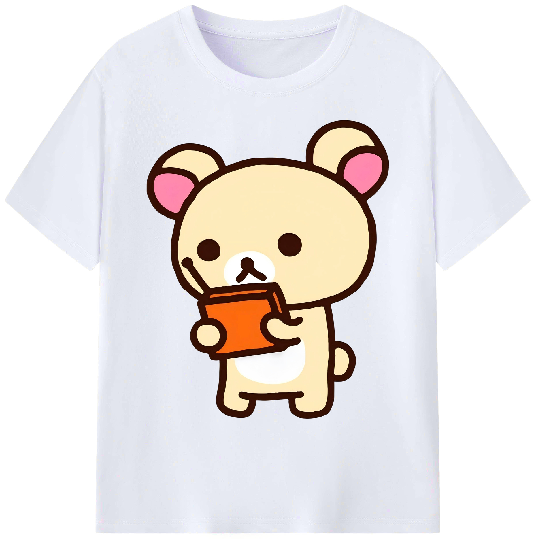 （画像用） リラックマ リラックマ キイロイトリ Rilakkuma Korilakkuma Kiiroitori 綿100％ メンズ半袖Tシャツ｜肌触りやわらか＆通気性