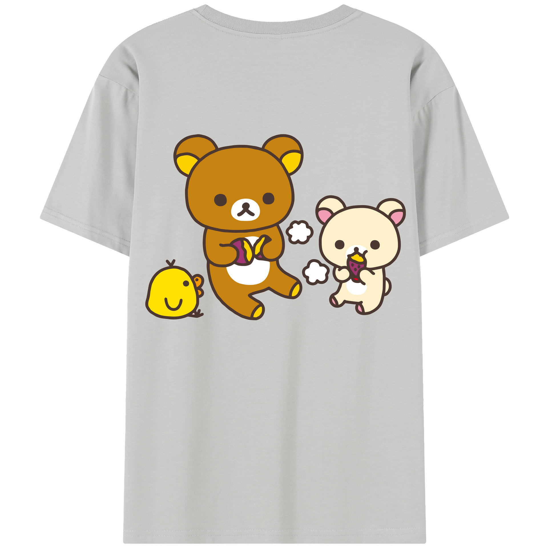（画像用） リラックマ リラックマ キイロイトリ Rilakkuma Korilakkuma Kiiroitori レディース半袖Tシャツ(バックプリント)