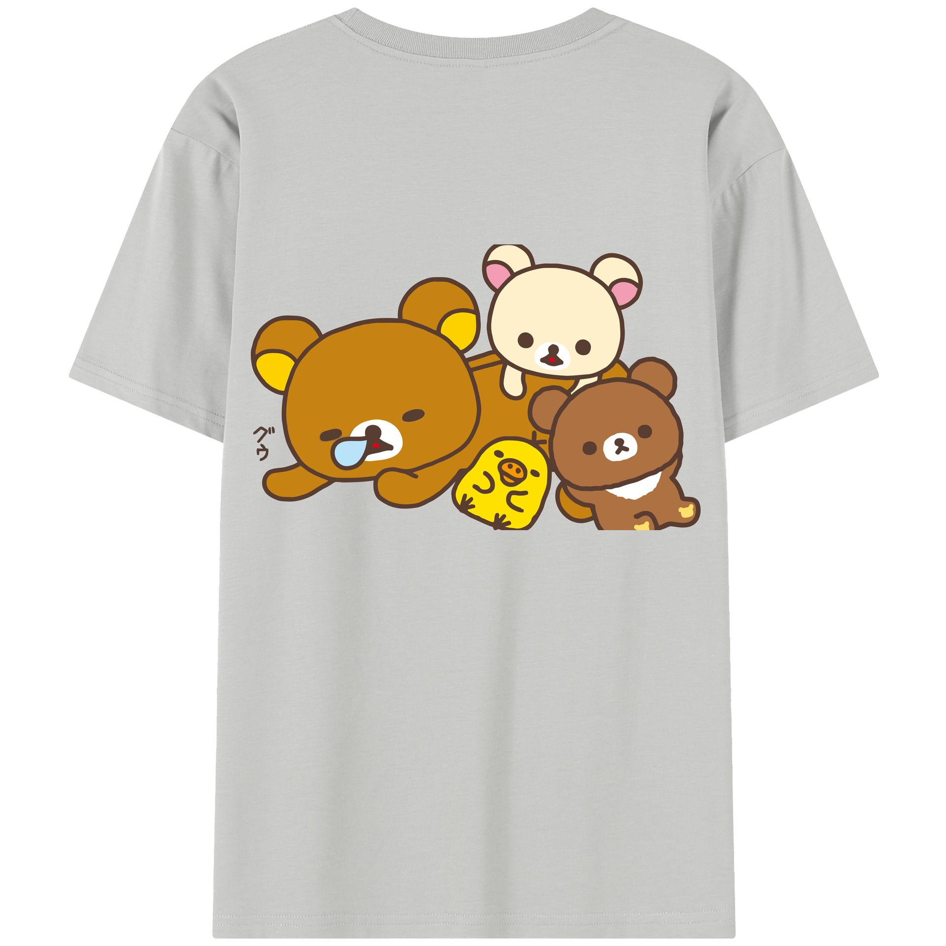 （画像用） リラックマ リラックマ キイロイトリ Rilakkuma Korilakkuma Kiiroitori レディース半袖Tシャツ(バックプリント)