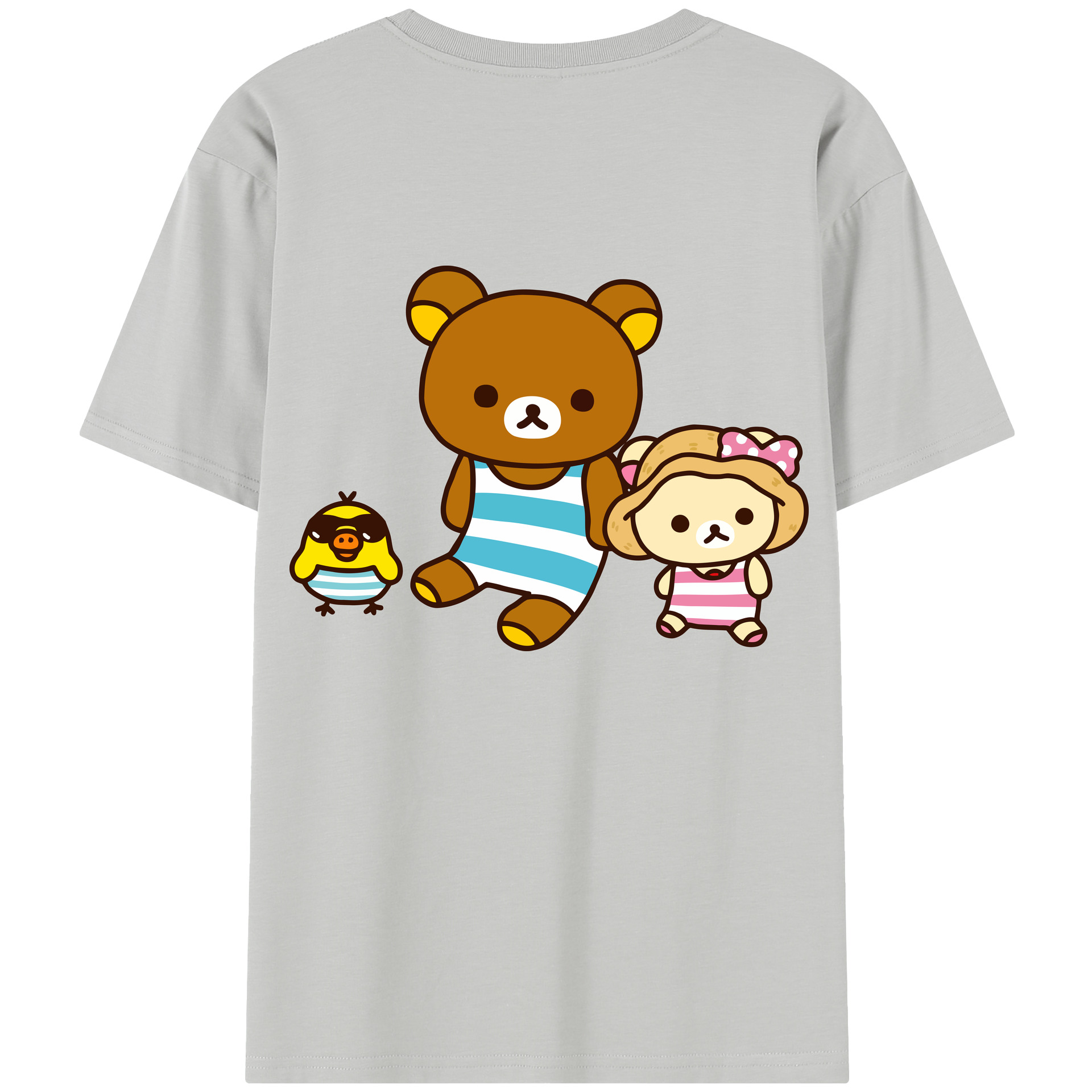 （画像用） リラックマ リラックマ キイロイトリ Rilakkuma Korilakkuma Kiiroitori レディース半袖Tシャツ(バックプリント)
