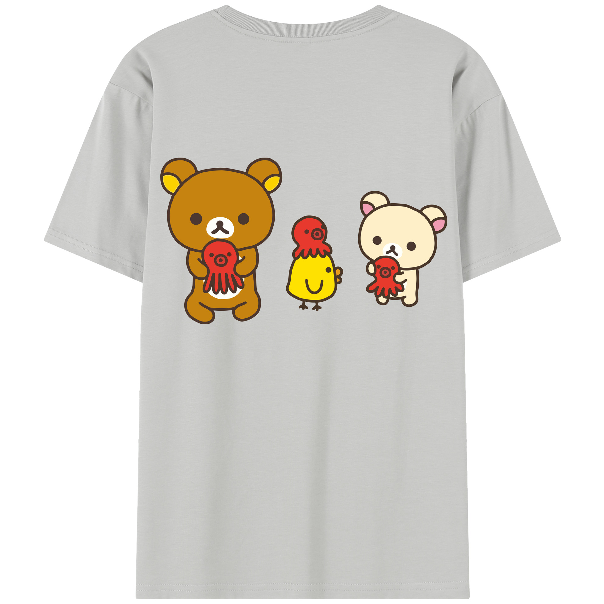 （画像用） リラックマ リラックマ キイロイトリ Rilakkuma Korilakkuma Kiiroitori レディース半袖Tシャツ(バックプリント)