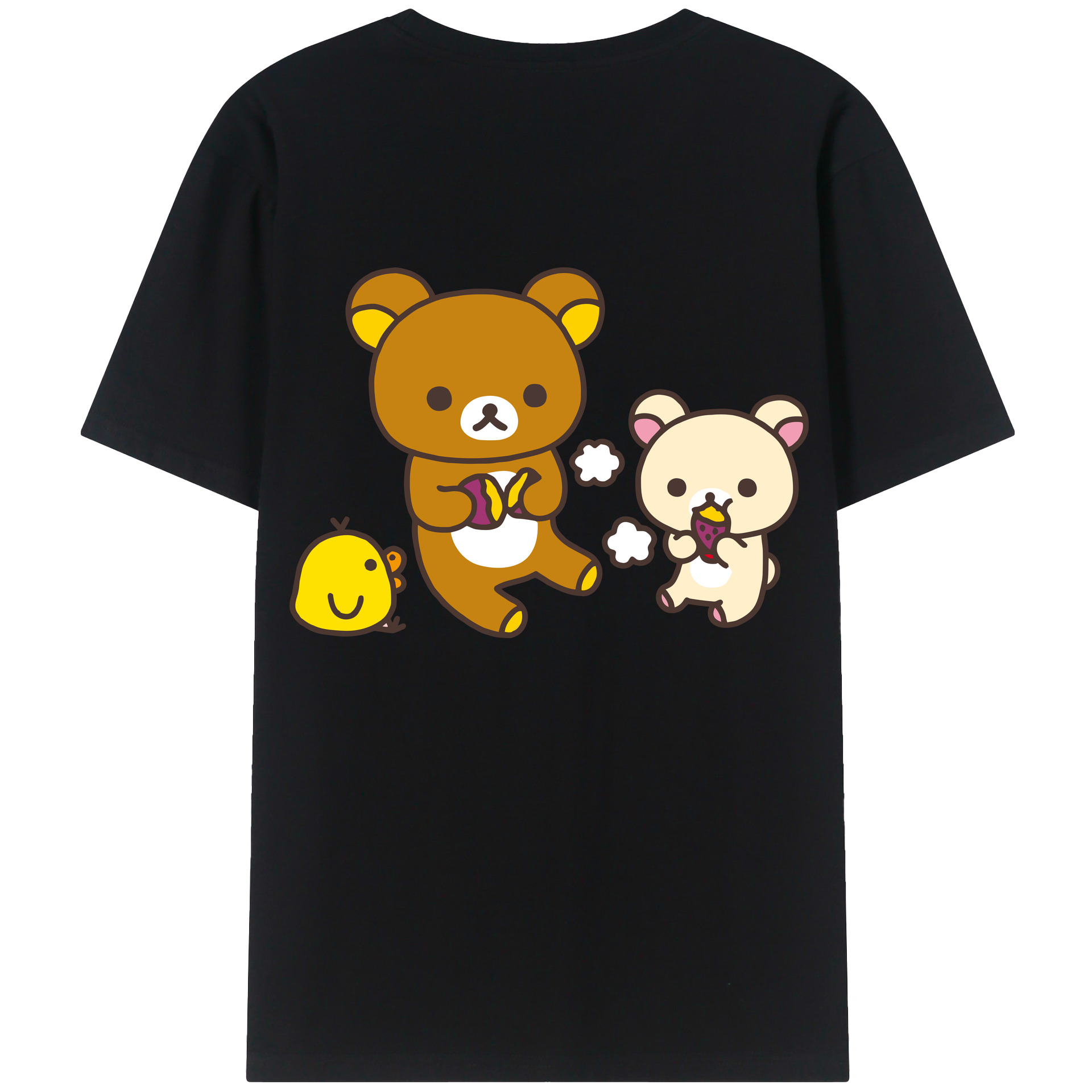 （画像用） リラックマ リラックマ キイロイトリ Rilakkuma Korilakkuma Kiiroitori レディース半袖Tシャツ(バックプリント)