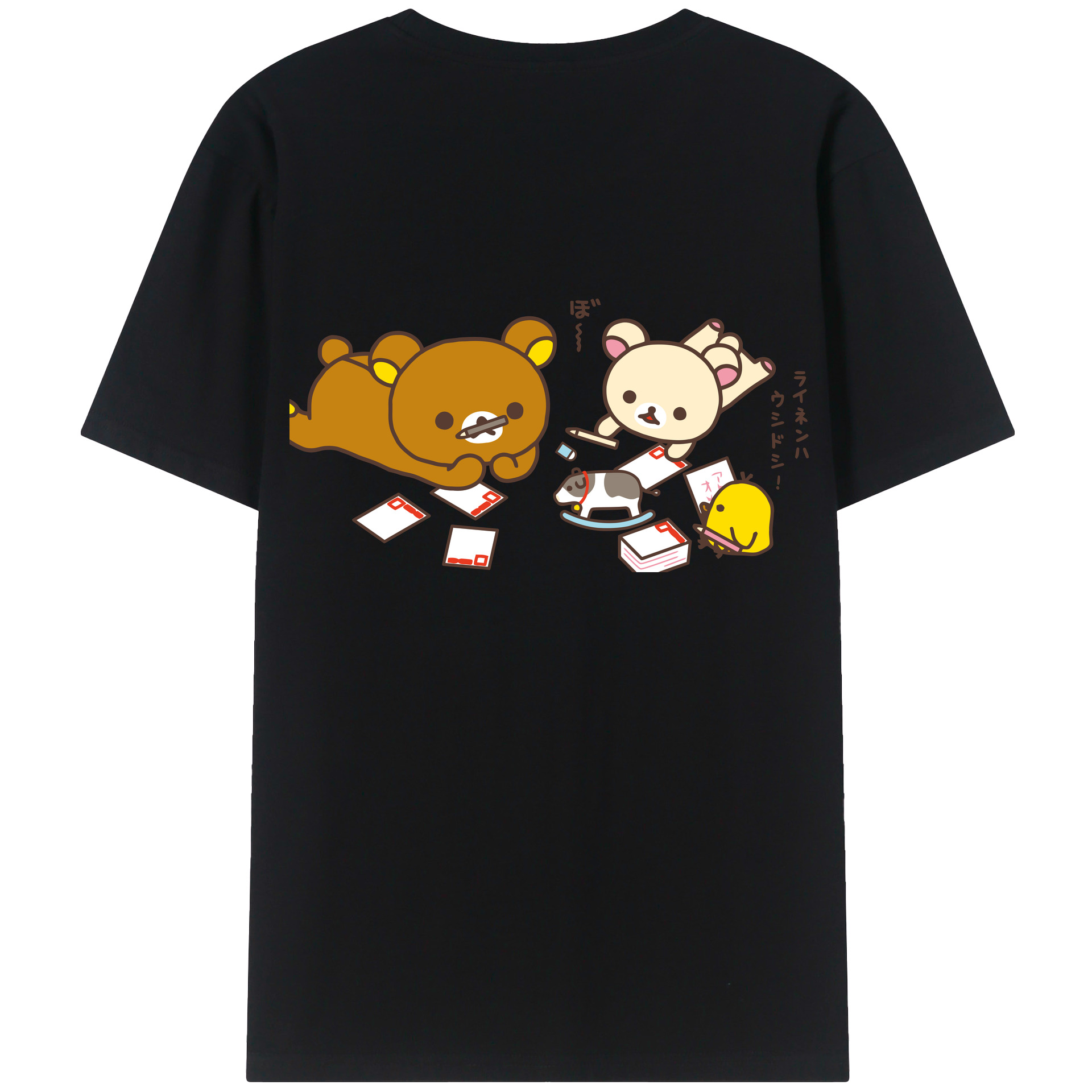 （画像用） リラックマ リラックマ キイロイトリ Rilakkuma Korilakkuma Kiiroitori レディース半袖Tシャツ(バックプリント)
