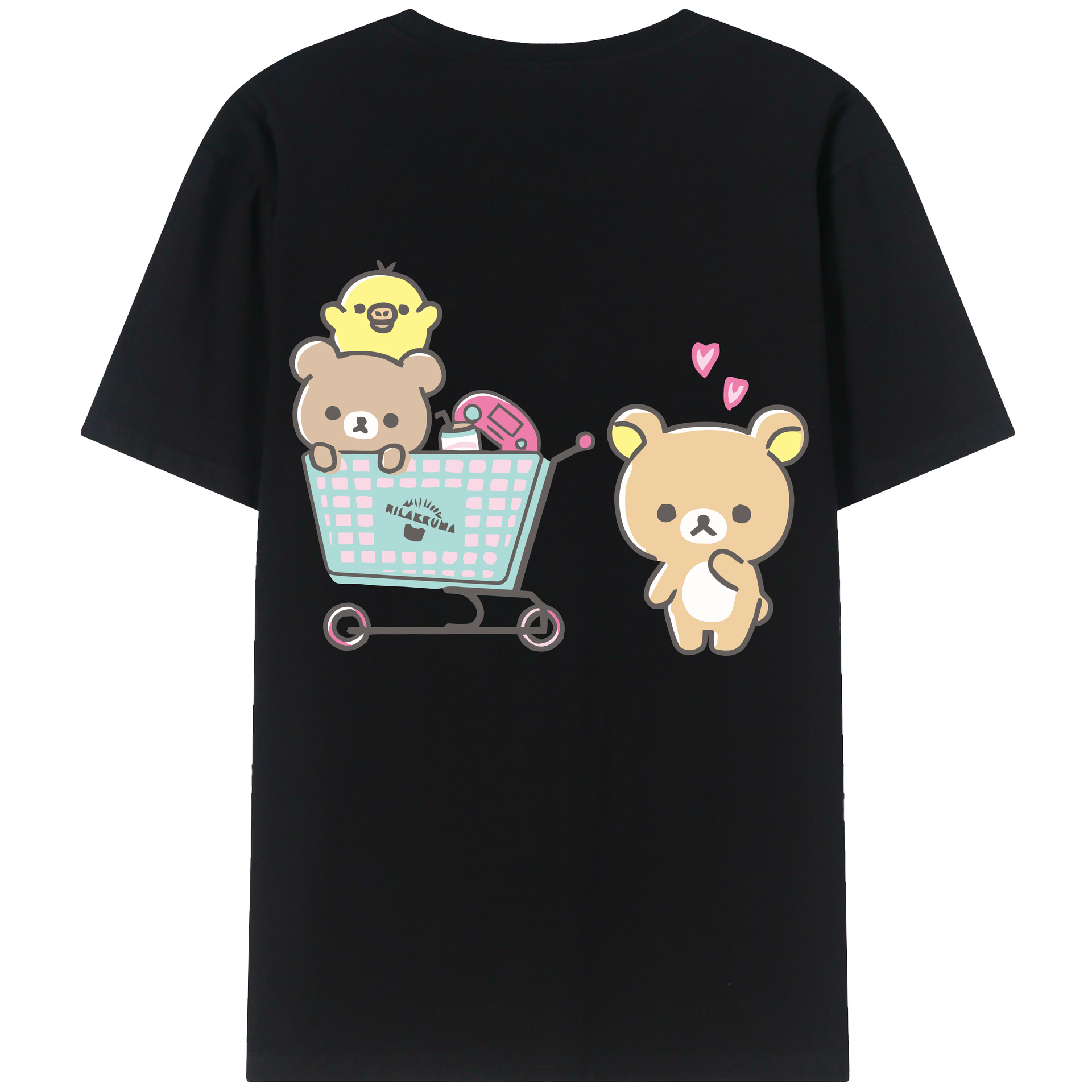 （画像用） リラックマ リラックマ キイロイトリ Rilakkuma Korilakkuma Kiiroitori レディース半袖Tシャツ(バックプリント)