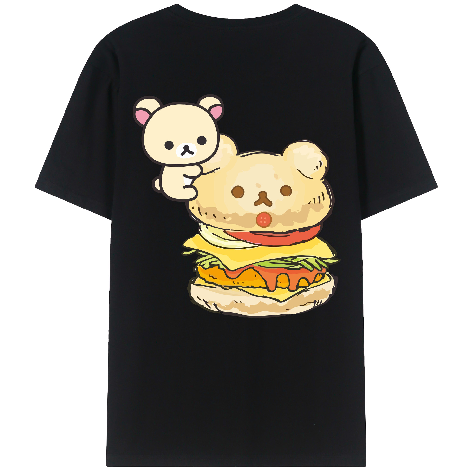 （画像用） リラックマ リラックマ キイロイトリ Rilakkuma Korilakkuma Kiiroitori レディース半袖Tシャツ(バックプリント)
