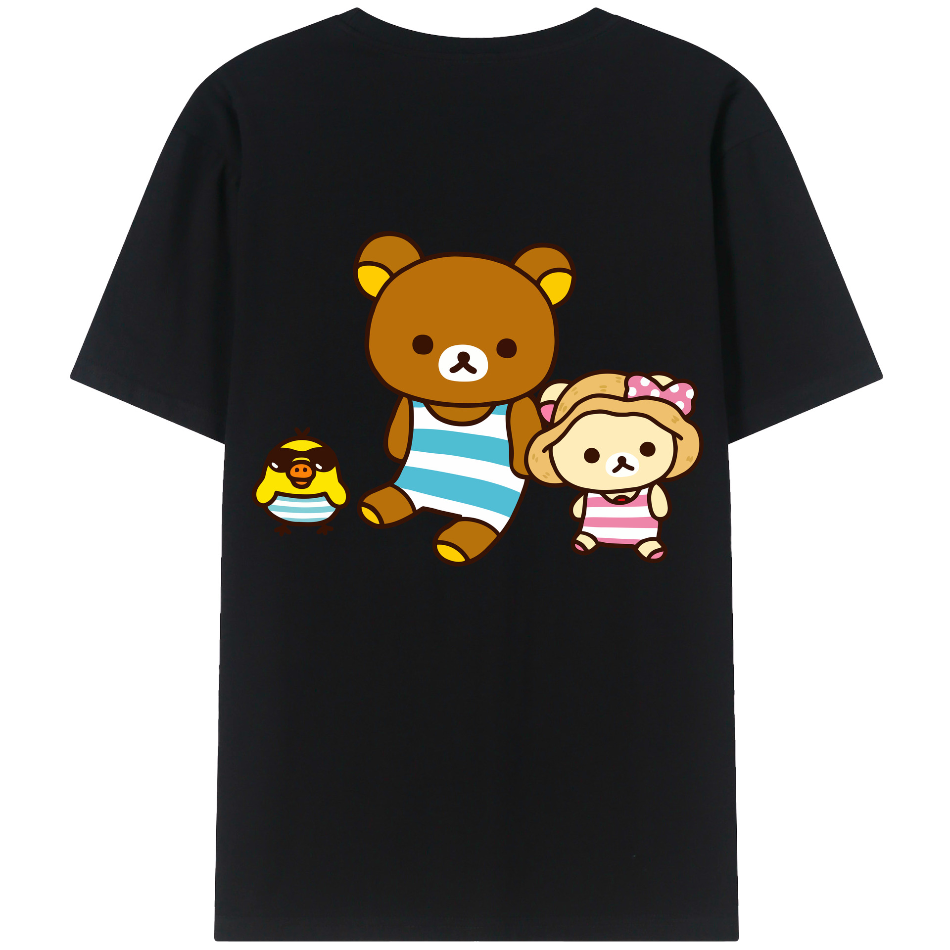 （画像用） リラックマ リラックマ キイロイトリ Rilakkuma Korilakkuma Kiiroitori レディース半袖Tシャツ(バックプリント)