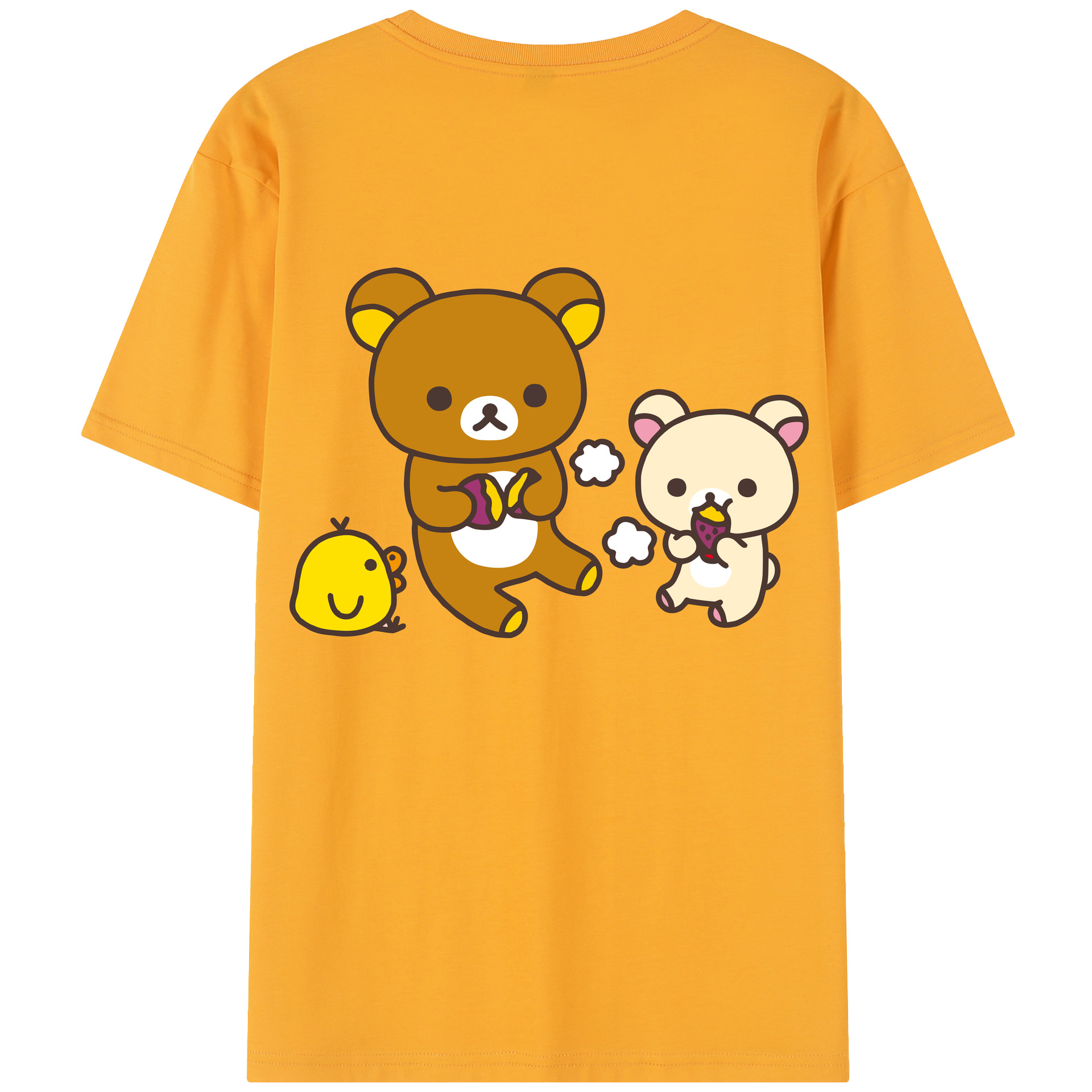 （画像用） リラックマ リラックマ キイロイトリ Rilakkuma Korilakkuma Kiiroitori レディース半袖Tシャツ(バックプリント)