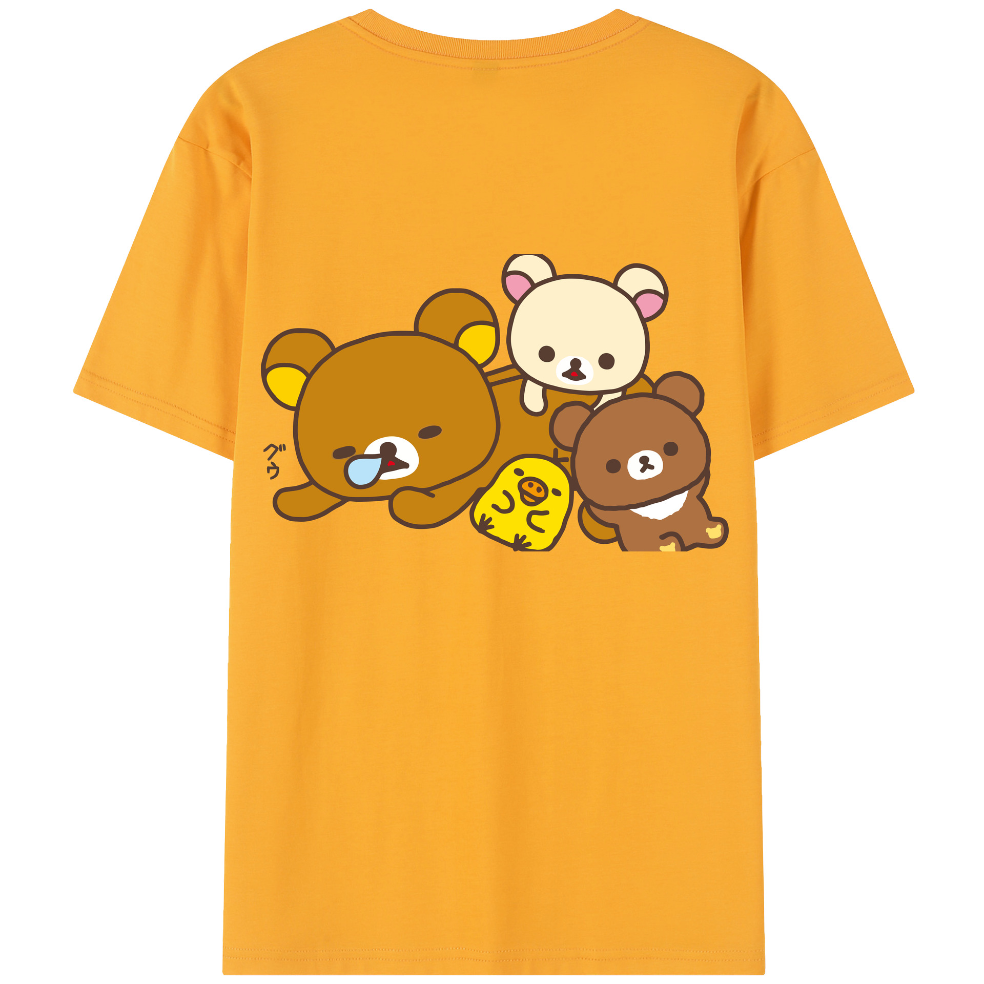 （画像用） リラックマ リラックマ キイロイトリ Rilakkuma Korilakkuma Kiiroitori レディース半袖Tシャツ(バックプリント)