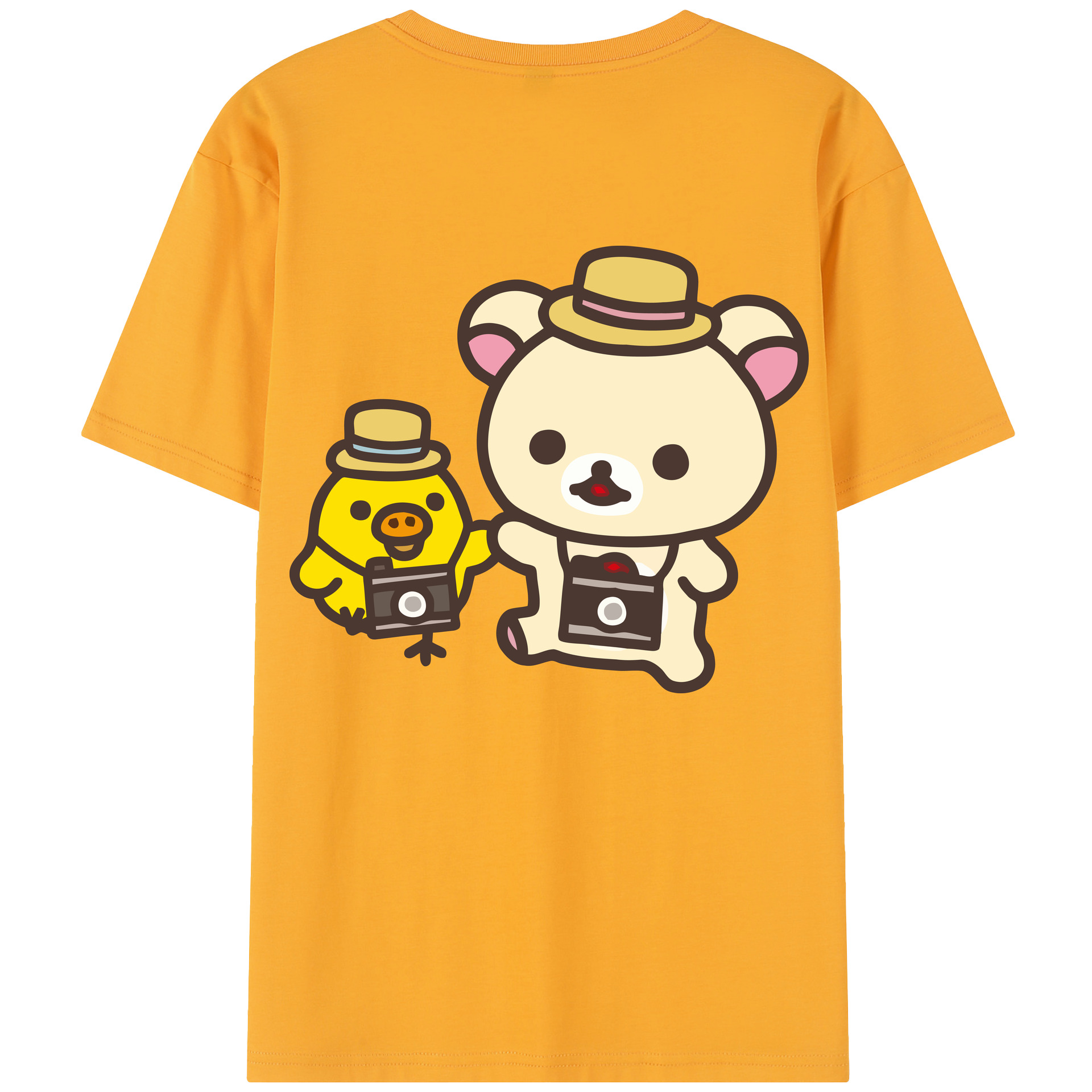 （画像用） リラックマ リラックマ キイロイトリ Rilakkuma Korilakkuma Kiiroitori レディース半袖Tシャツ(バックプリント)