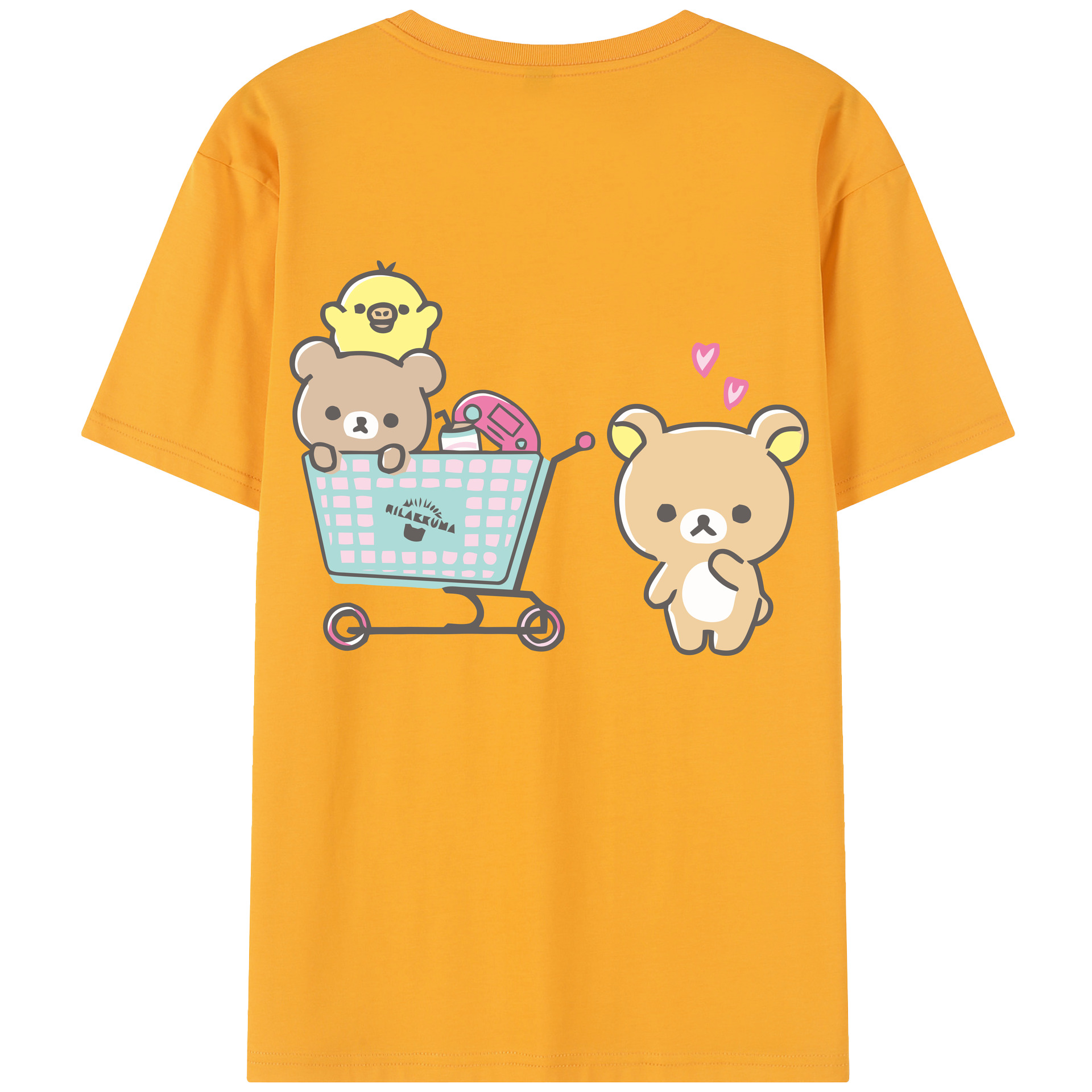 （画像用） リラックマ リラックマ キイロイトリ Rilakkuma Korilakkuma Kiiroitori レディース半袖Tシャツ(バックプリント)