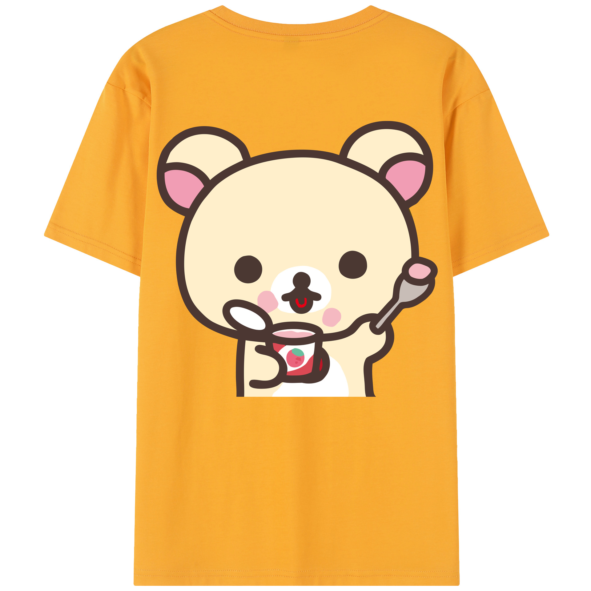 （画像用） リラックマ リラックマ キイロイトリ Rilakkuma Korilakkuma Kiiroitori レディース半袖Tシャツ(バックプリント)