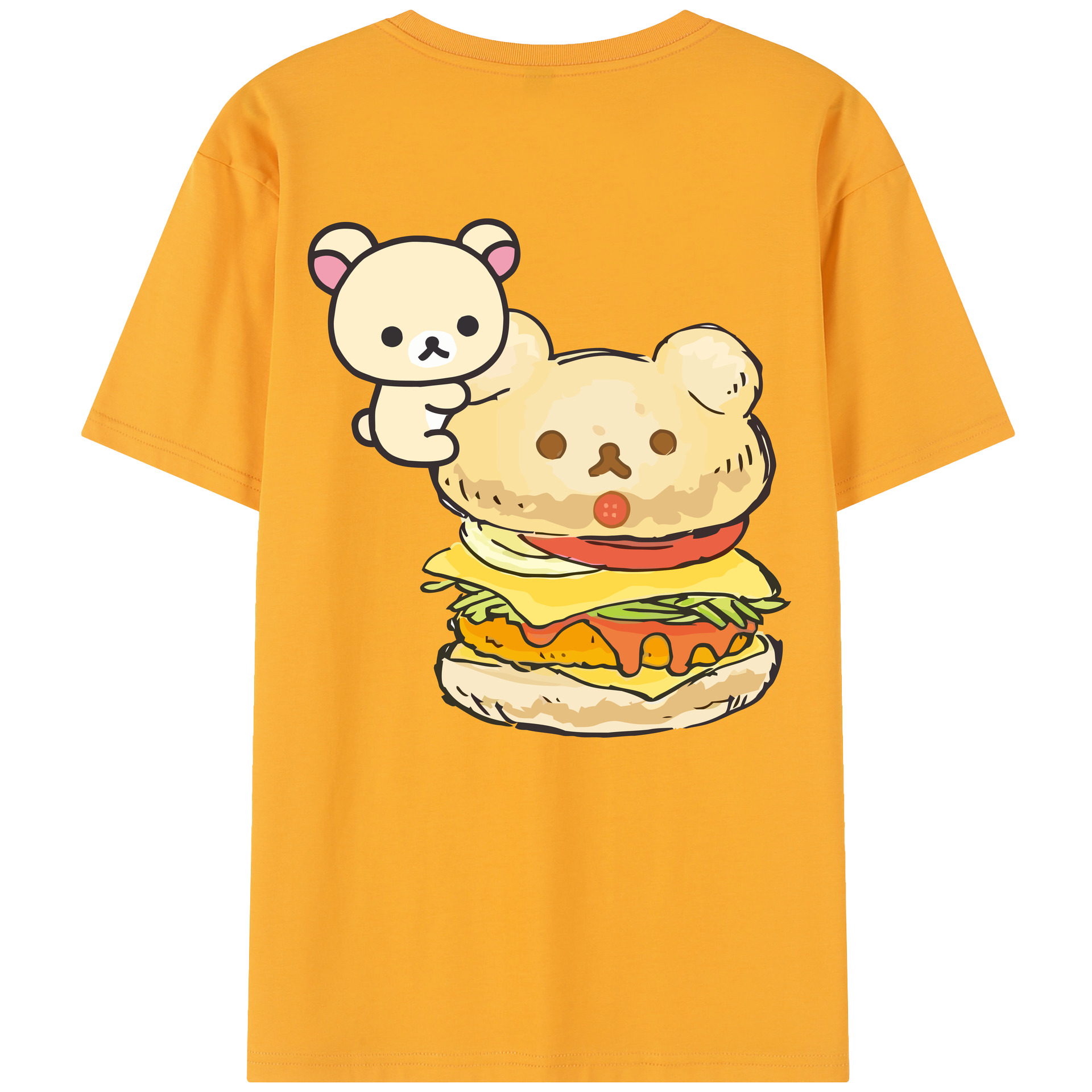 （画像用） リラックマ リラックマ キイロイトリ Rilakkuma Korilakkuma Kiiroitori レディース半袖Tシャツ(バックプリント)