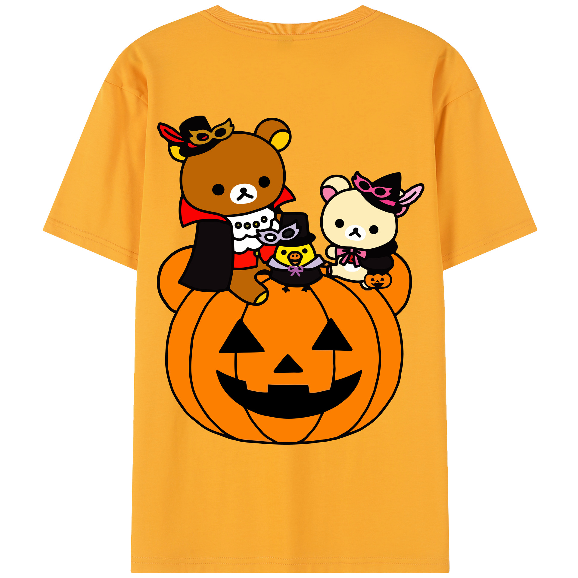 （画像用） リラックマ リラックマ キイロイトリ Rilakkuma Korilakkuma Kiiroitori レディース半袖Tシャツ(バックプリント)