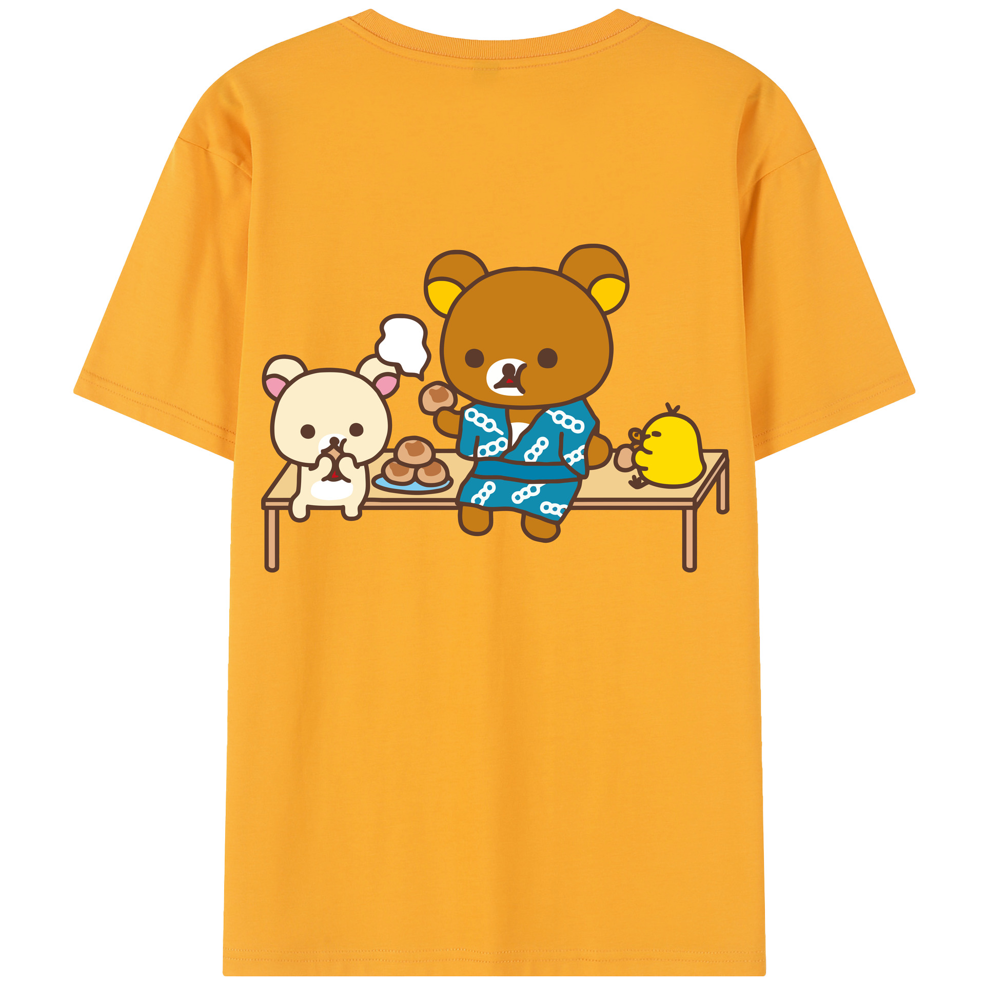 （画像用） リラックマ リラックマ キイロイトリ Rilakkuma Korilakkuma Kiiroitori レディース半袖Tシャツ(バックプリント)